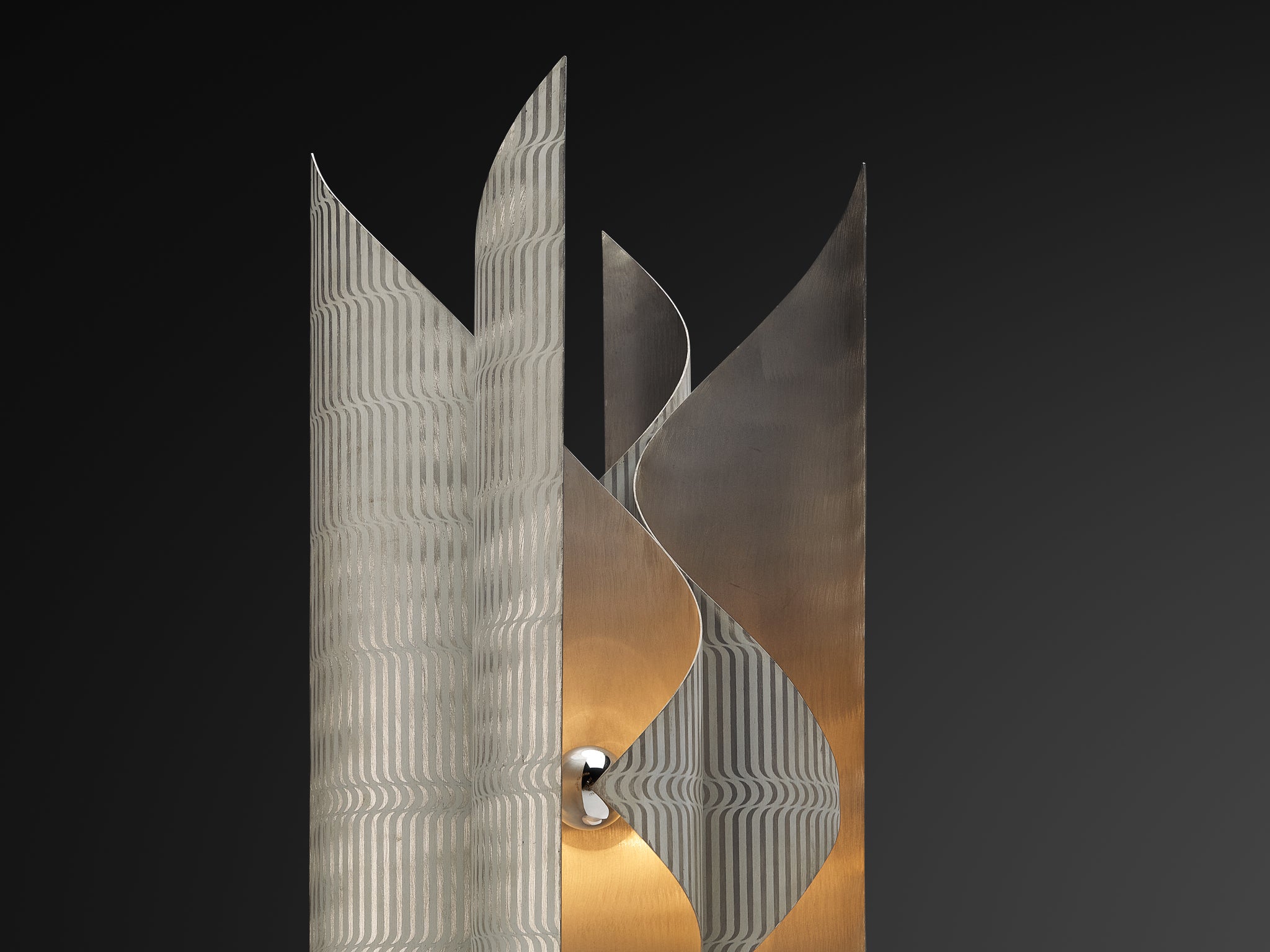 Lorenzo Burchiellaro Large Sculptural Lamp in Metal