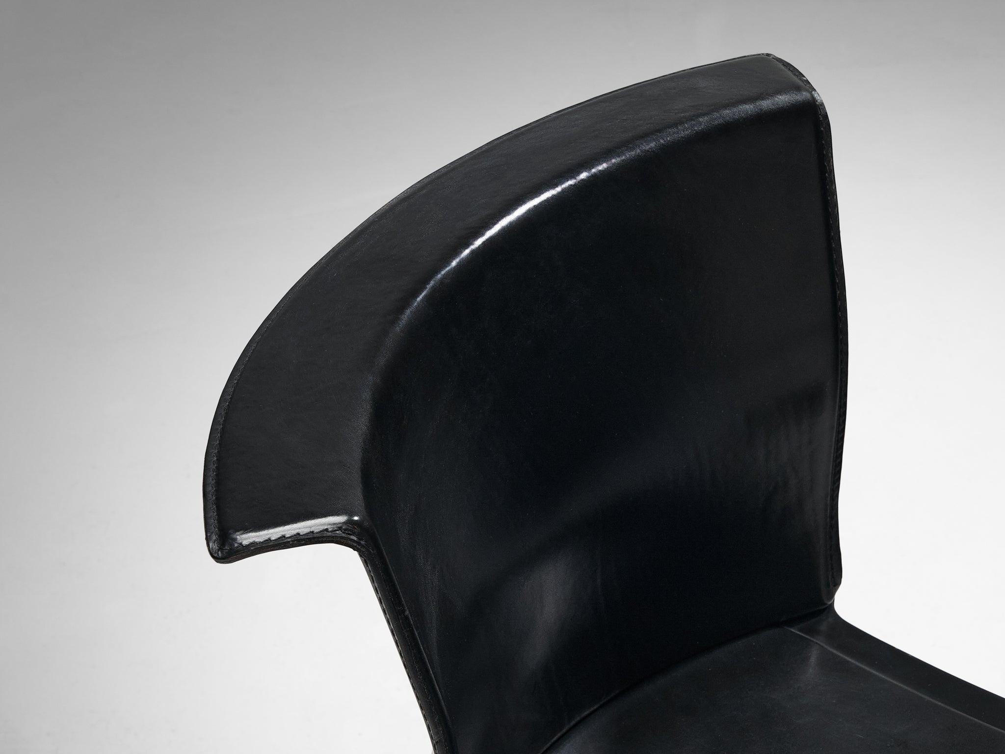 Francesco Binfaré for Cassina Set of Four 'Hock' Dining Chairs in Black Leather seating Morentz