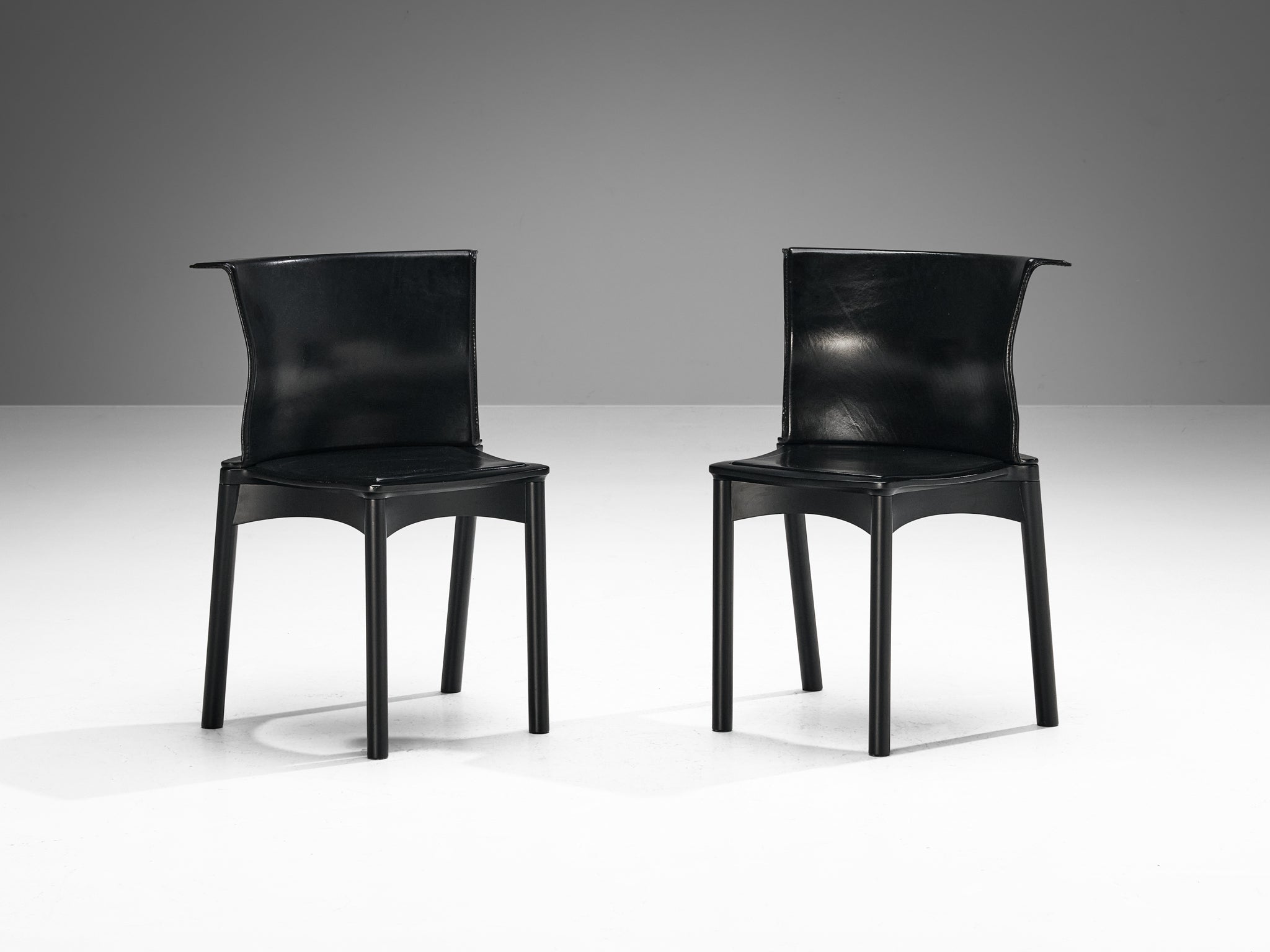 Francesco Binfaré for Cassina Set of Four 'Hock' Dining Chairs in Black Leather seating Morentz