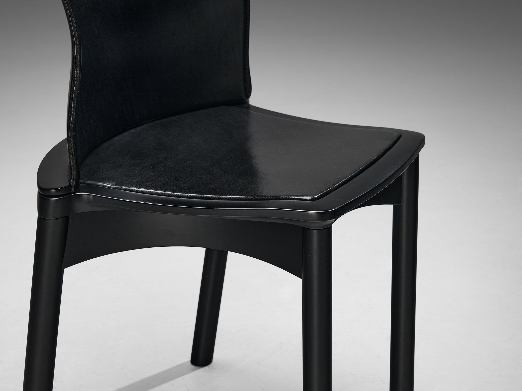 Francesco Binfaré for Cassina Set of Four 'Hock' Dining Chairs in Black Leather seating Morentz