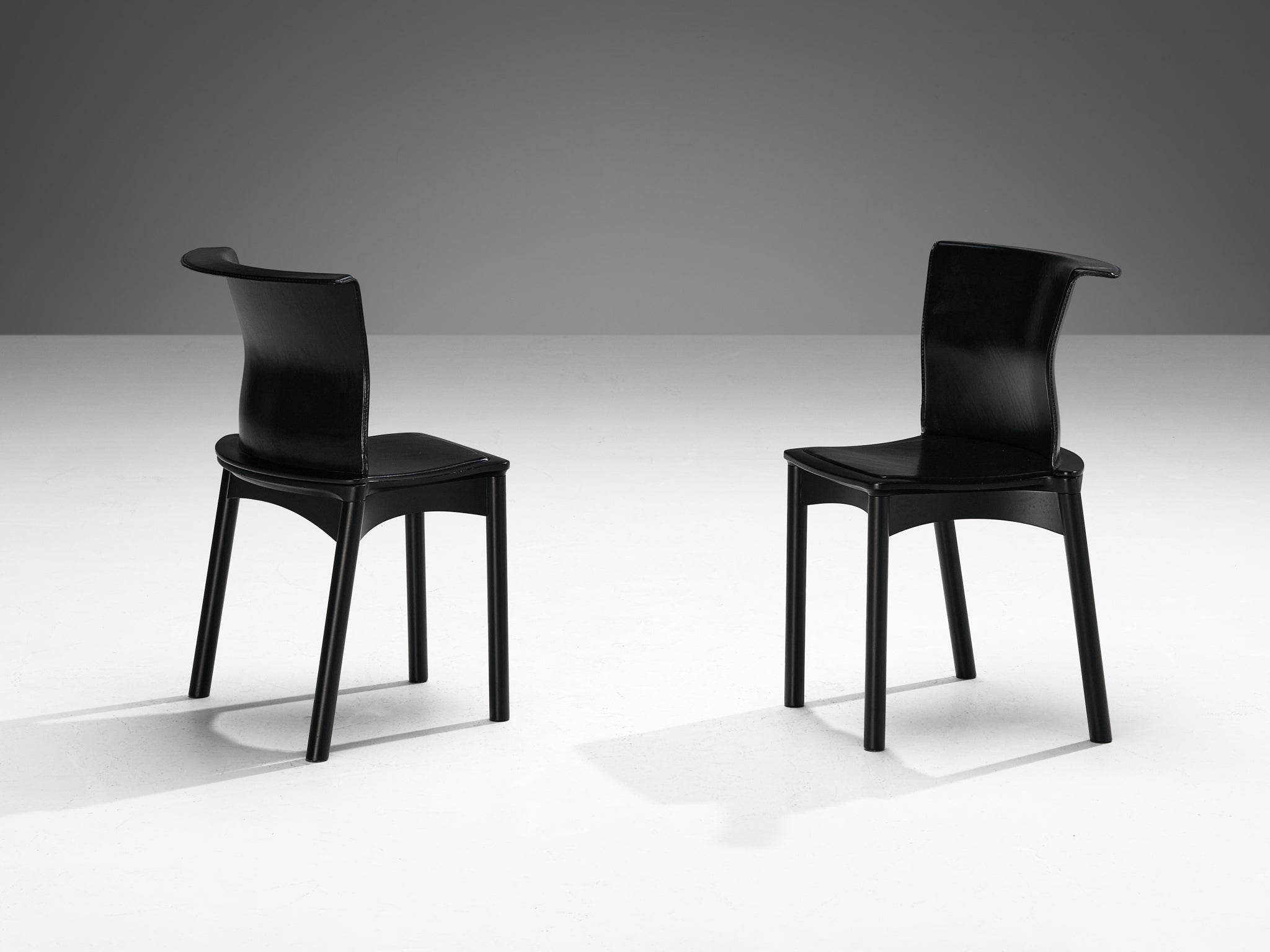 Francesco Binfaré for Cassina Set of Four 'Hock' Dining Chairs in Black Leather seating Morentz