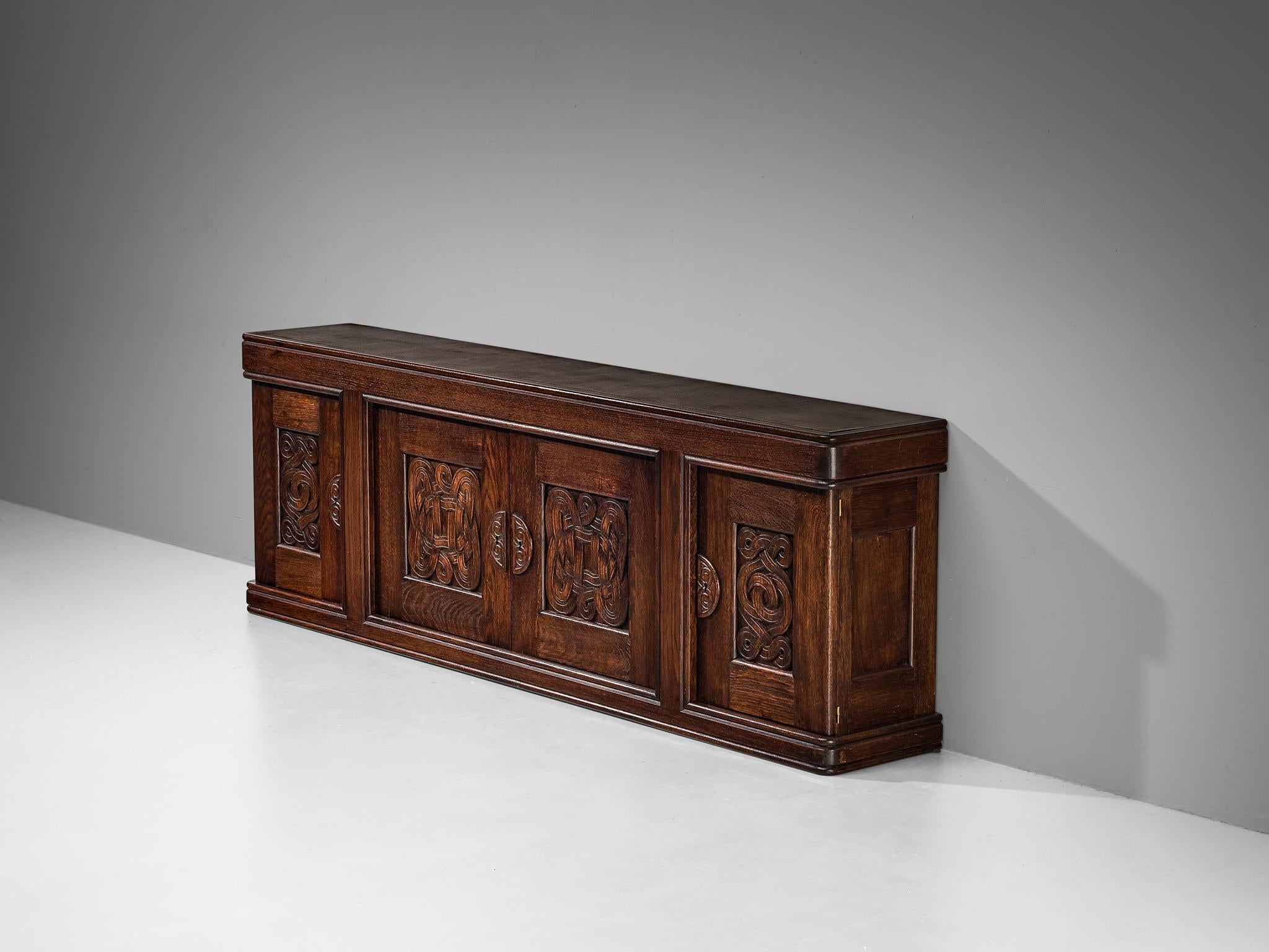 Joseph Savina Cabinet with Intricate Carvings in Oak case pieces and storage cabinets Morentz