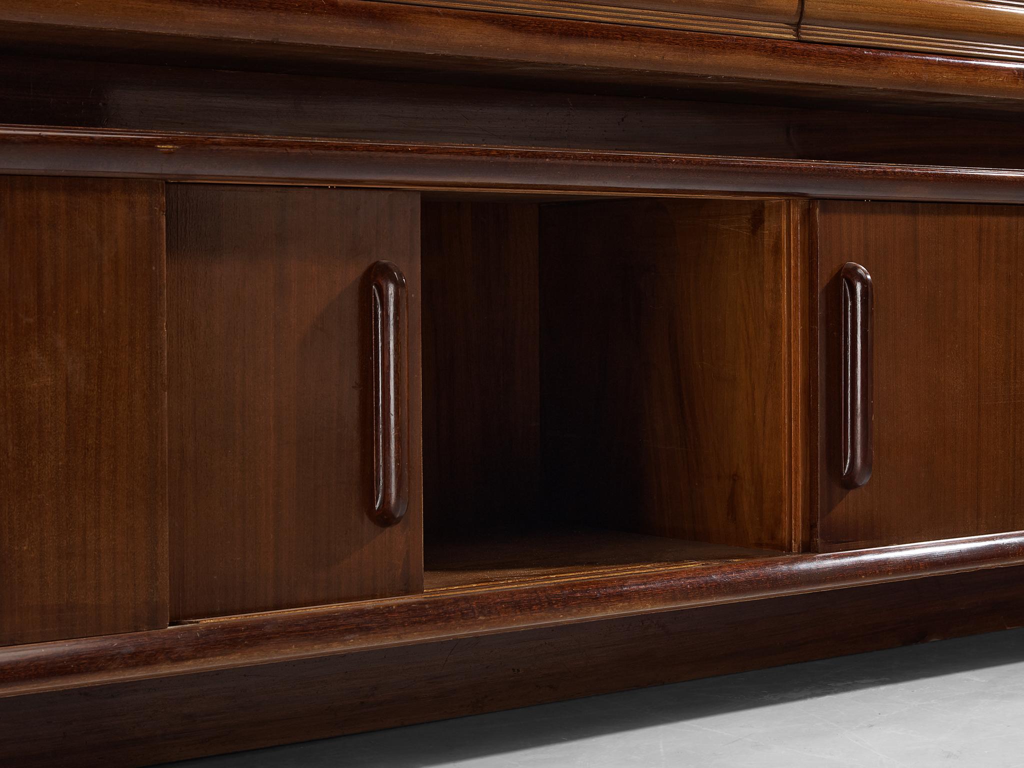 Enrico & Paolo Borghi High Sideboard in Mahogany with Carved Doors case pieces and storage cabinets Morentz