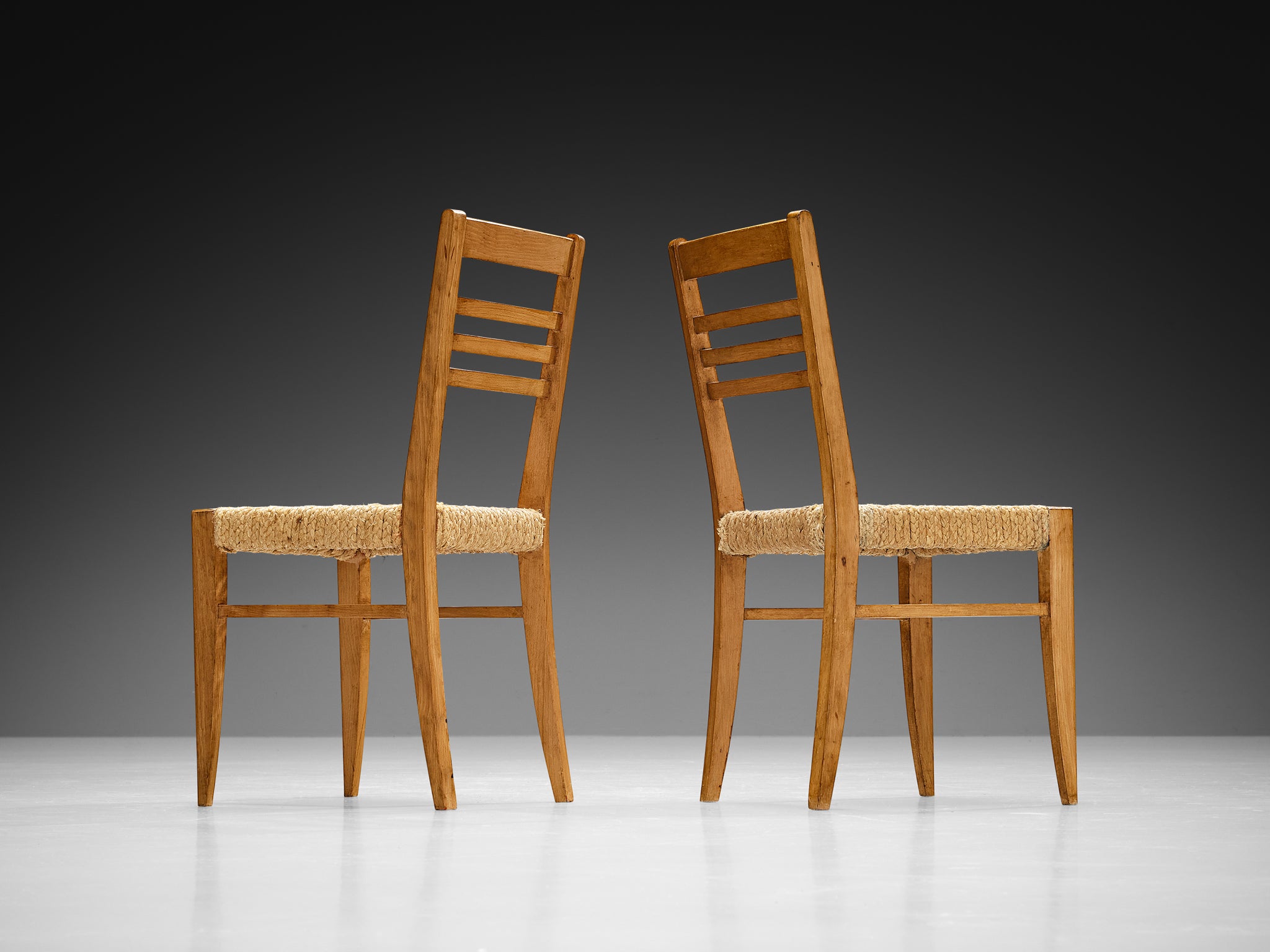 Adrien Audoux & Frida Minet Set of Ten Dining Chairs in Braided Hemp Seating Morentz