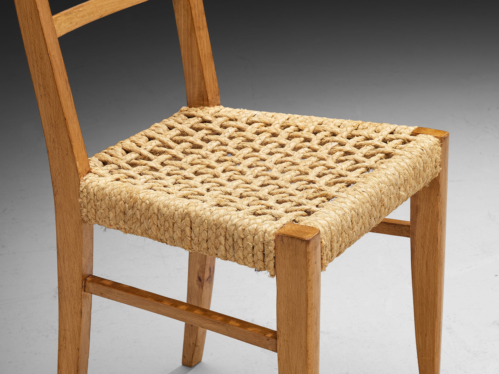Adrien Audoux & Frida Minet Set of Ten Dining Chairs in Braided Hemp Seating Morentz