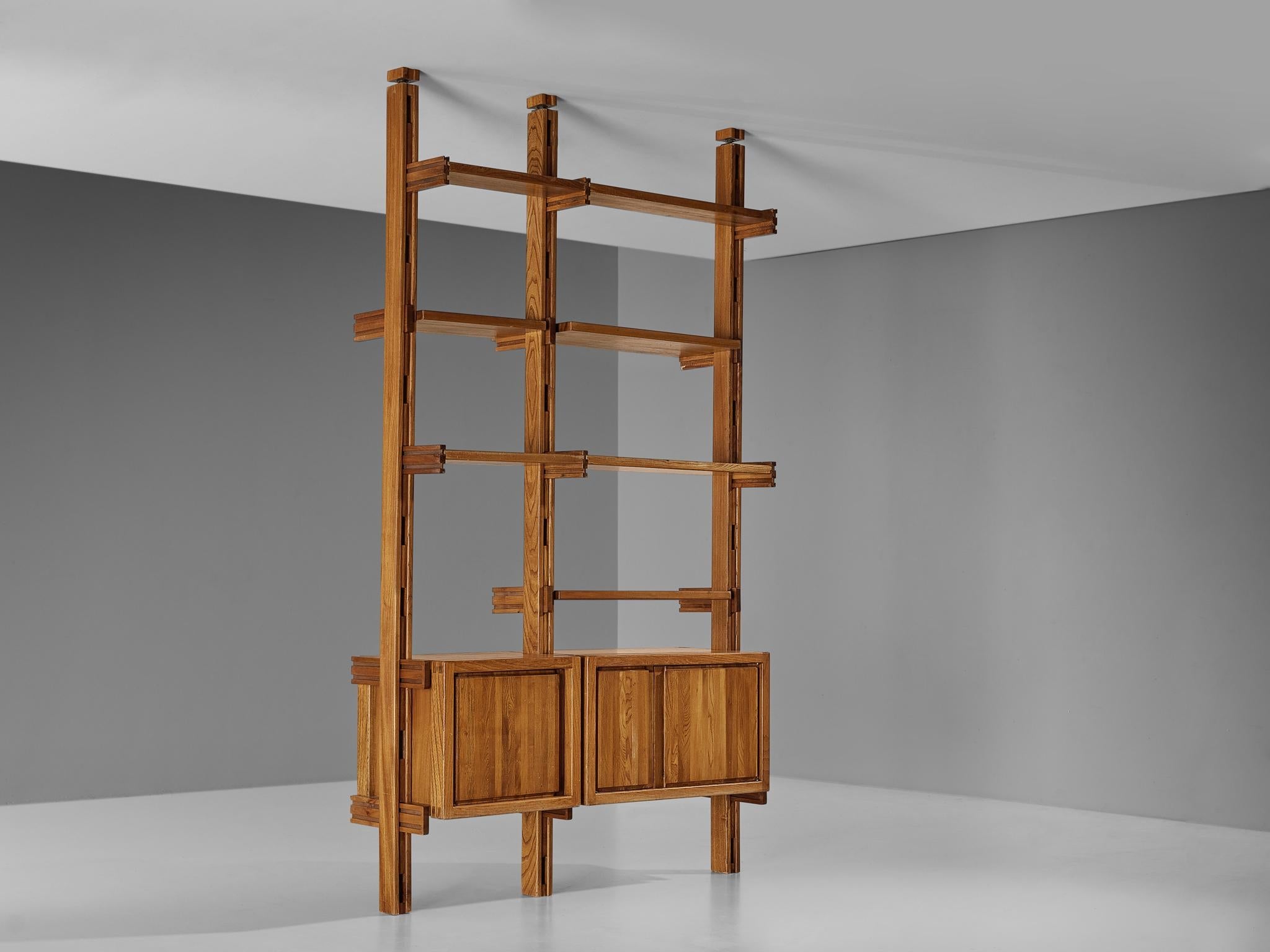 Galerie L'Orme Modular Wall Unit in Solid Elm case pieces and storage cabinets Morentz