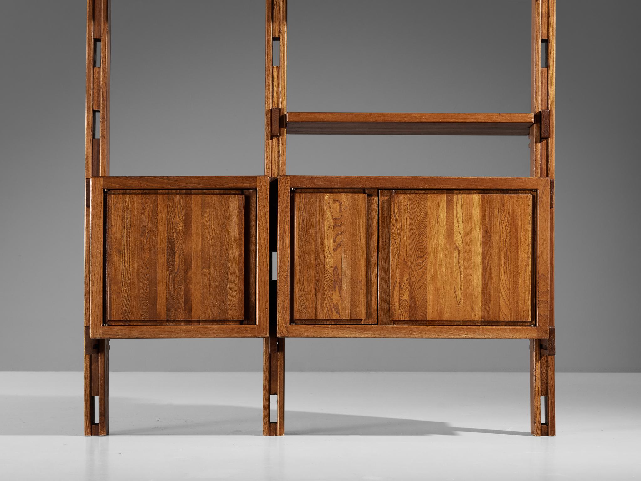 Galerie L'Orme Modular Wall Unit in Solid Elm case pieces and storage cabinets Morentz