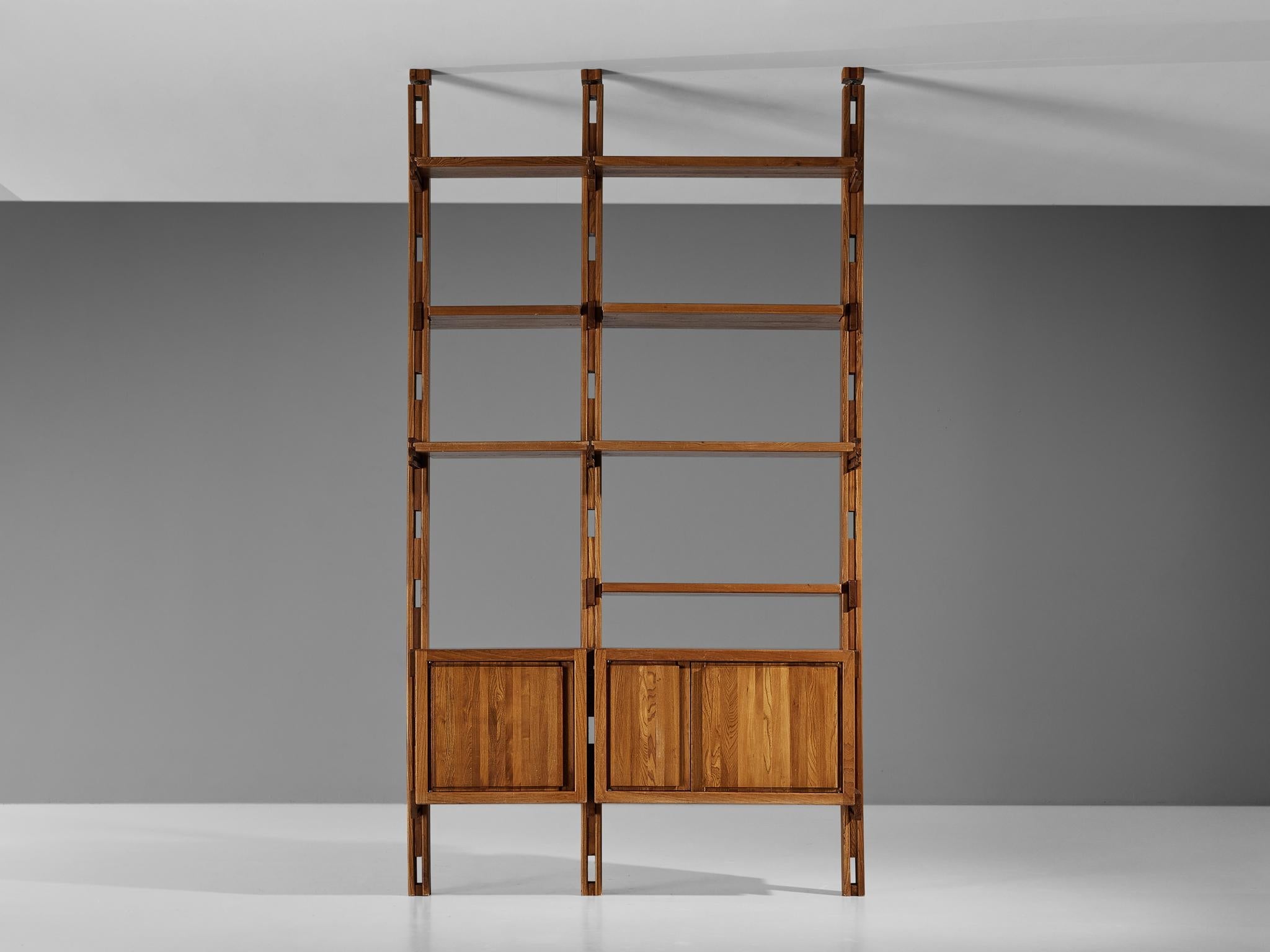 Galerie L'Orme Modular Wall Unit in Solid Elm case pieces and storage cabinets Morentz