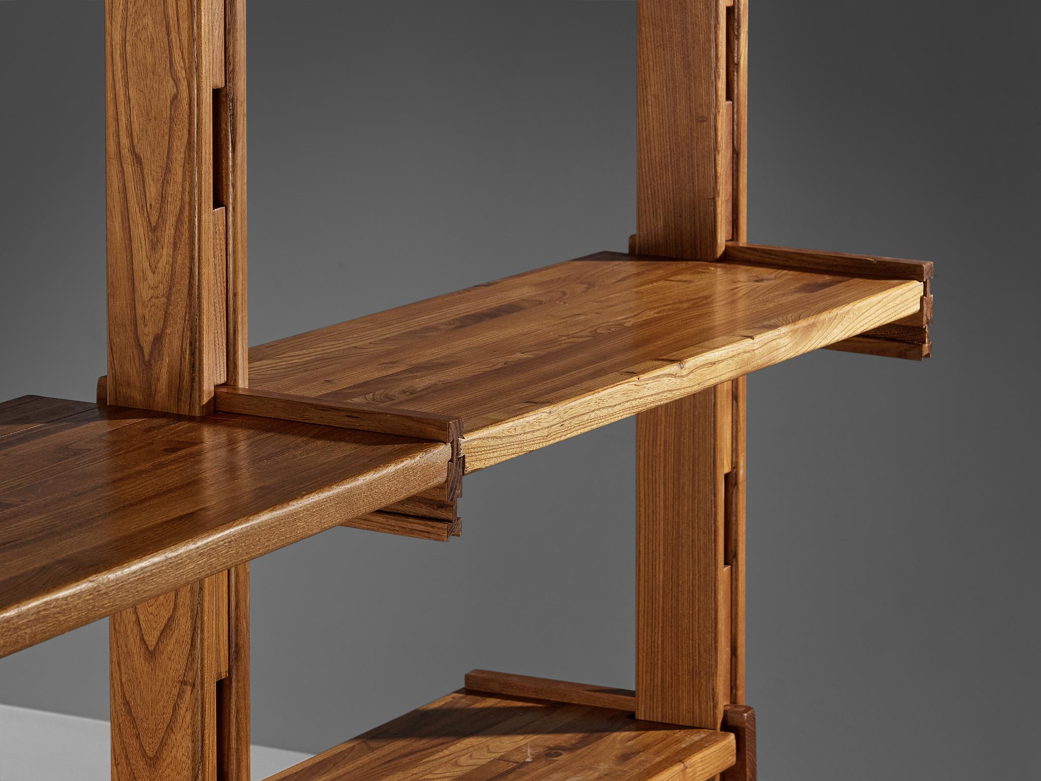 Galerie L'Orme Modular Wall Unit in Solid Elm case pieces and storage cabinets Morentz