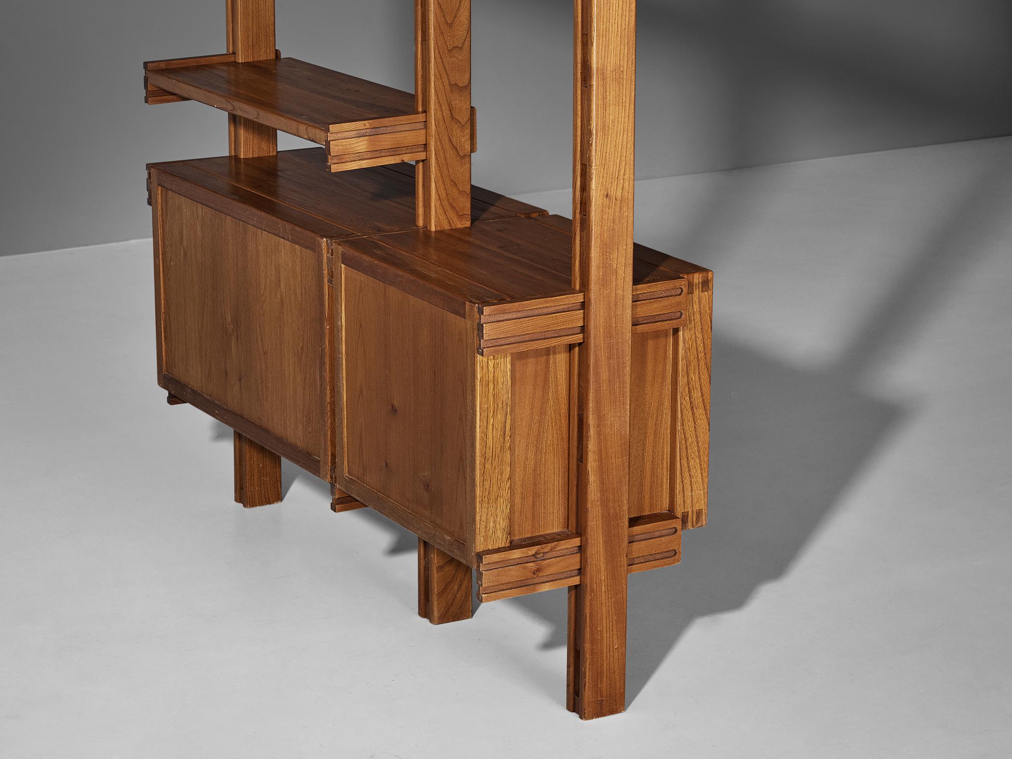 Galerie L'Orme Modular Wall Unit in Solid Elm case pieces and storage cabinets Morentz