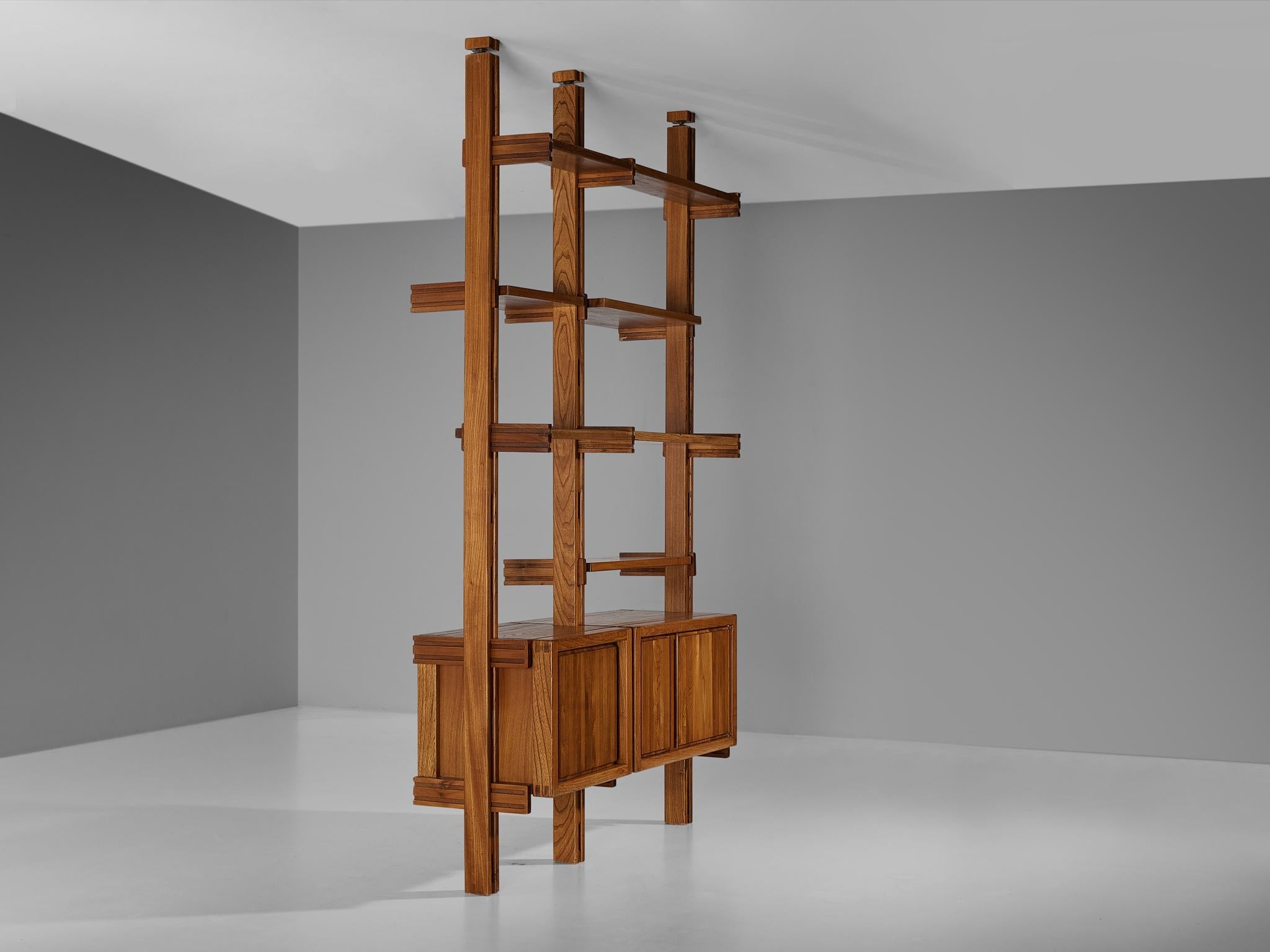 Galerie L'Orme Modular Wall Unit in Solid Elm case pieces and storage cabinets Morentz