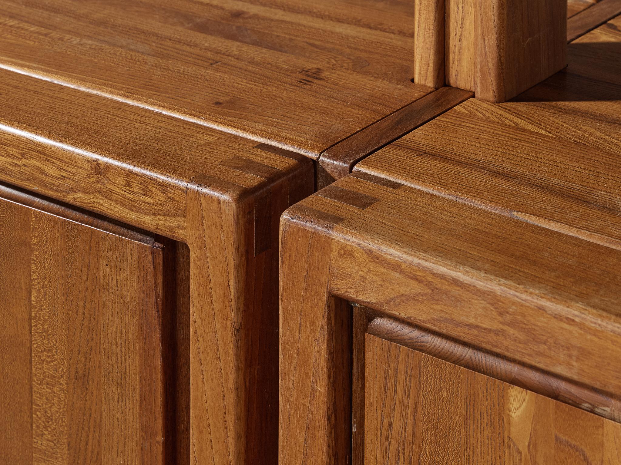 Galerie L'Orme Modular Wall Unit in Solid Elm case pieces and storage cabinets Morentz