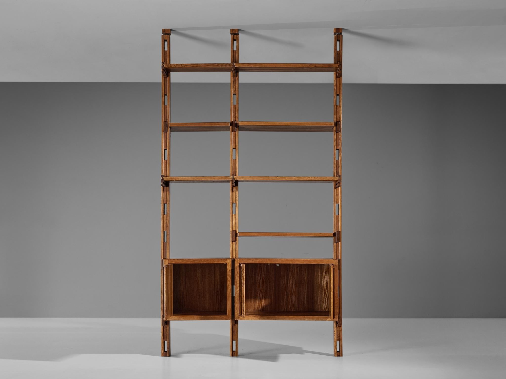Galerie L'Orme Modular Wall Unit in Solid Elm case pieces and storage cabinets Morentz