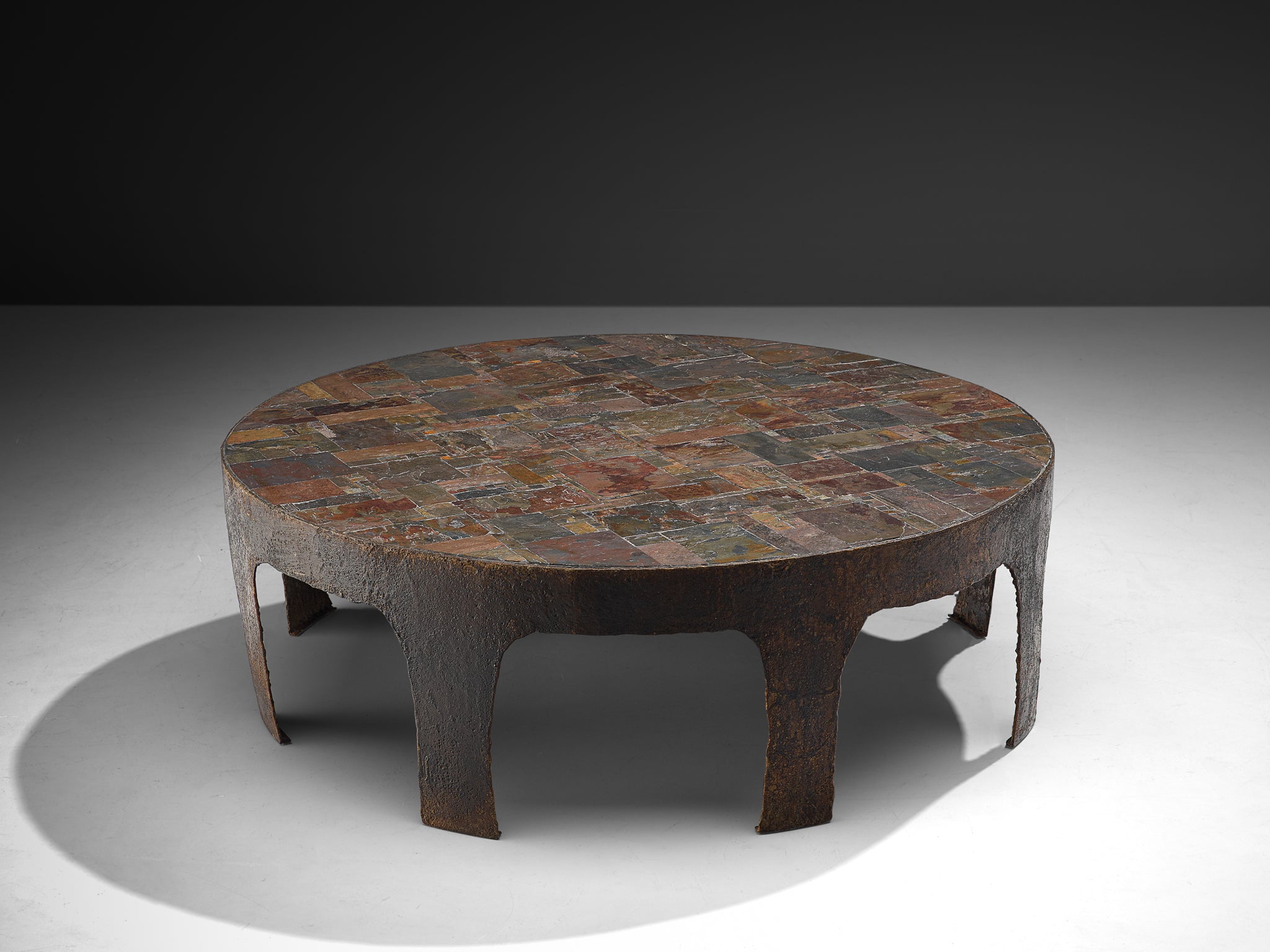 Pia Manu Hand Crafted Coffee Table with Natural Stone Mosaic and Iron Tables Morentz