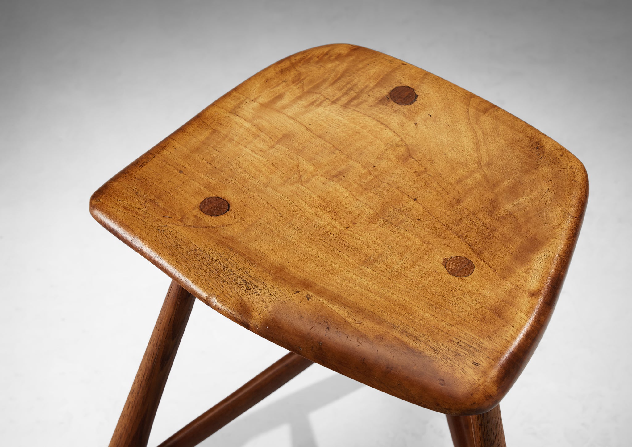 Wharton Esherick Three-Legged Stool in Cottonwood Seating Morentz
