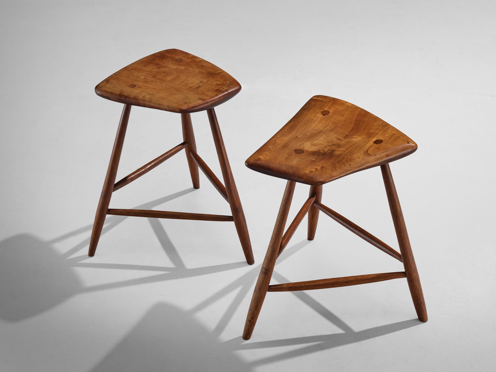 Wharton Esherick Three-Legged Stools in Cottonwood Seating Morentz