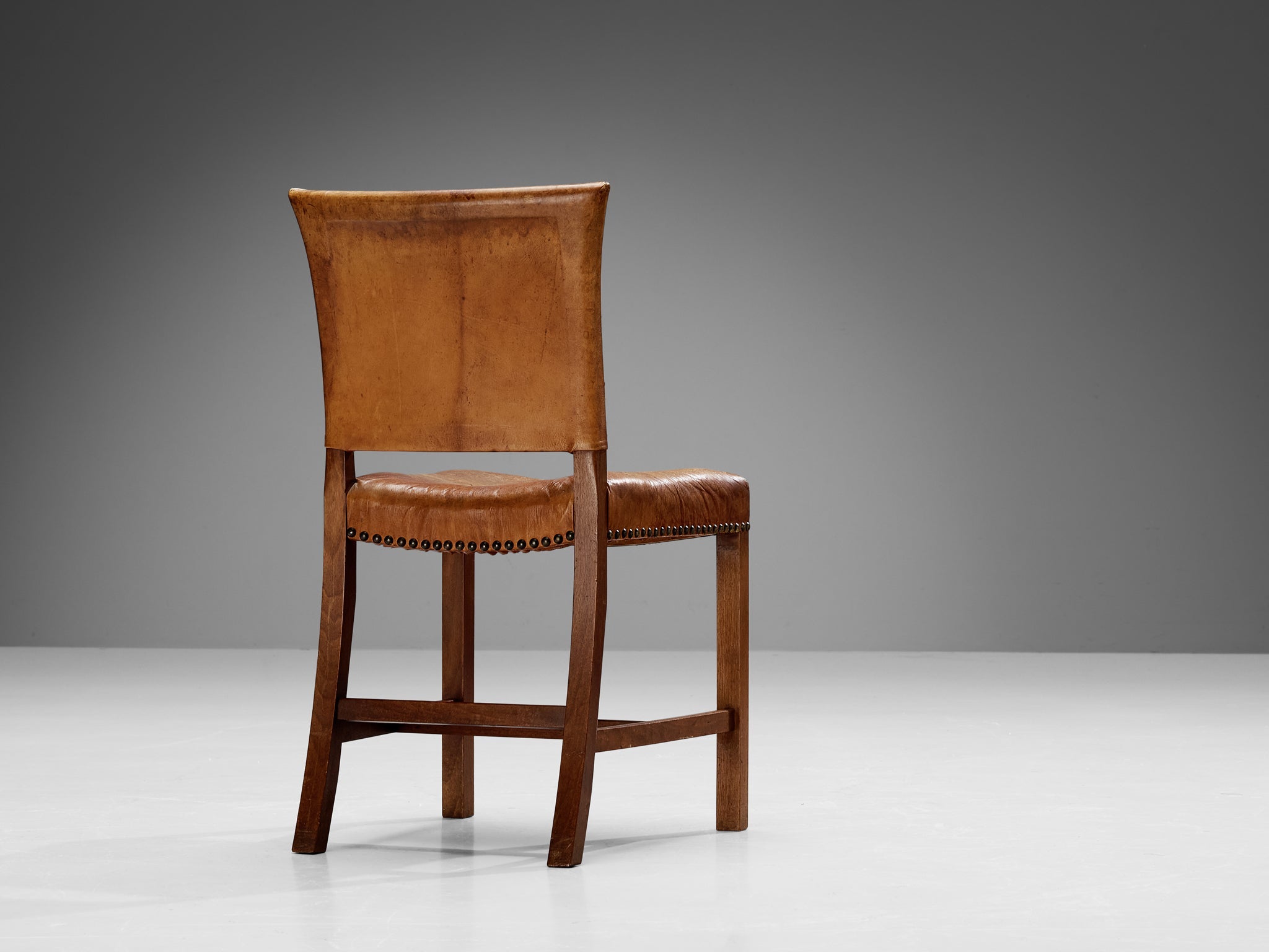 Dining Chairs in Niger Leather and Mahogany by Danish Cabinetmaker seating Morentz