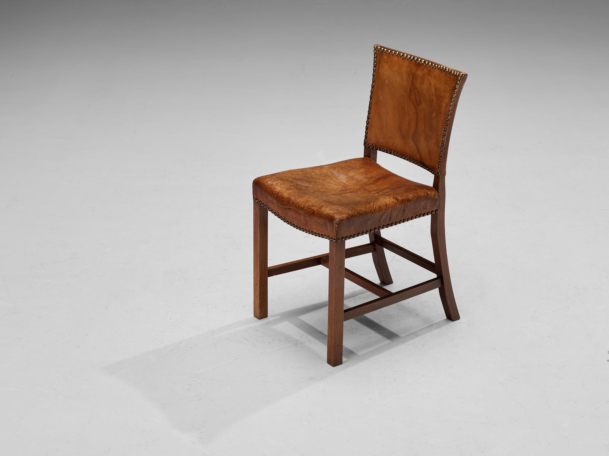 Dining Chairs in Niger Leather and Mahogany by Danish Cabinetmaker seating Morentz
