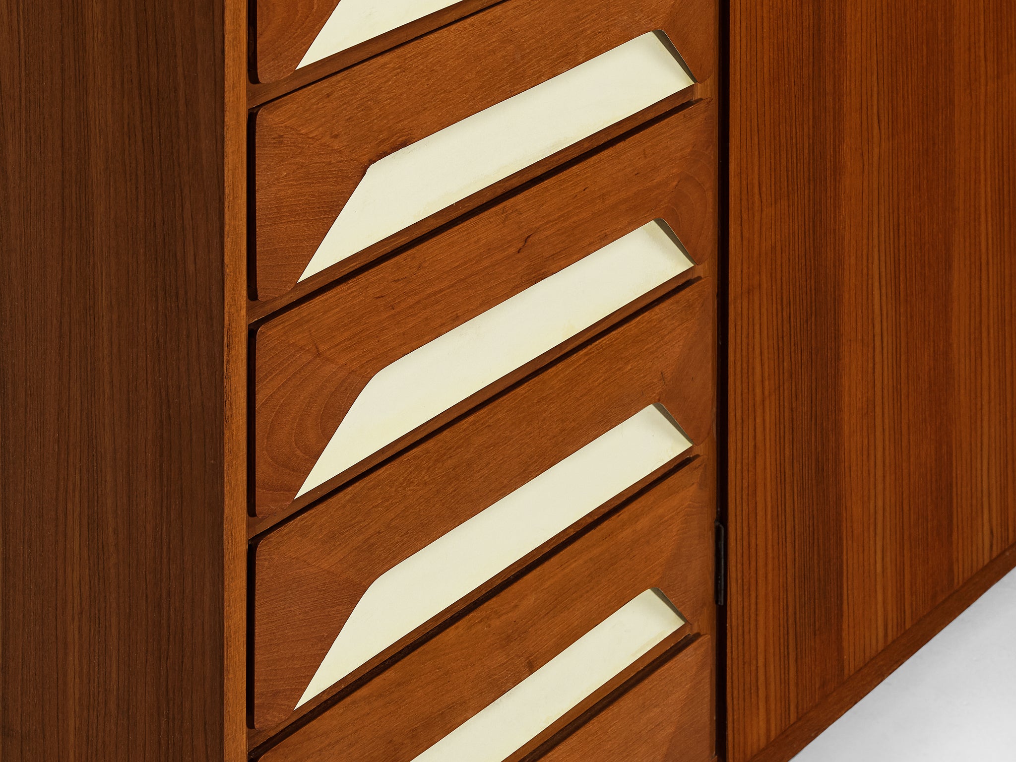 Large Italian Wardrobe in Teak with Brass Details Case pieces and storage cabinets Morentz