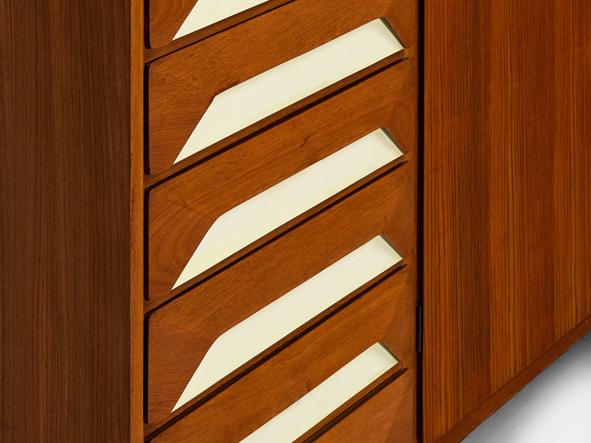 Large Italian Wardrobe in Teak with Brass Details Case pieces and storage cabinets Morentz