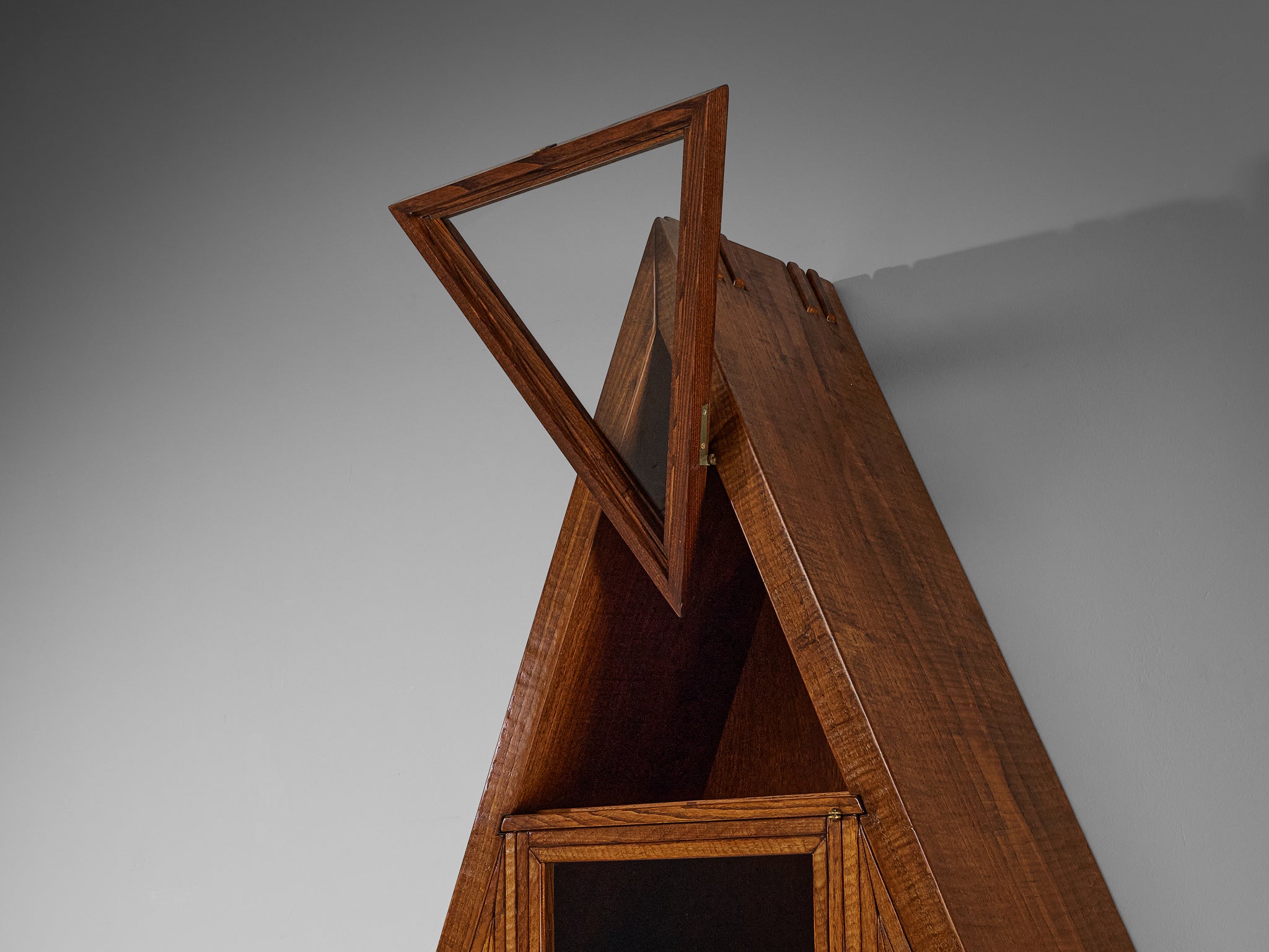 Giuseppe Rivadossi Pyramid Shaped Cabinet in Chestnut 8.2 feet Case pieces and storage cabinets Morentz