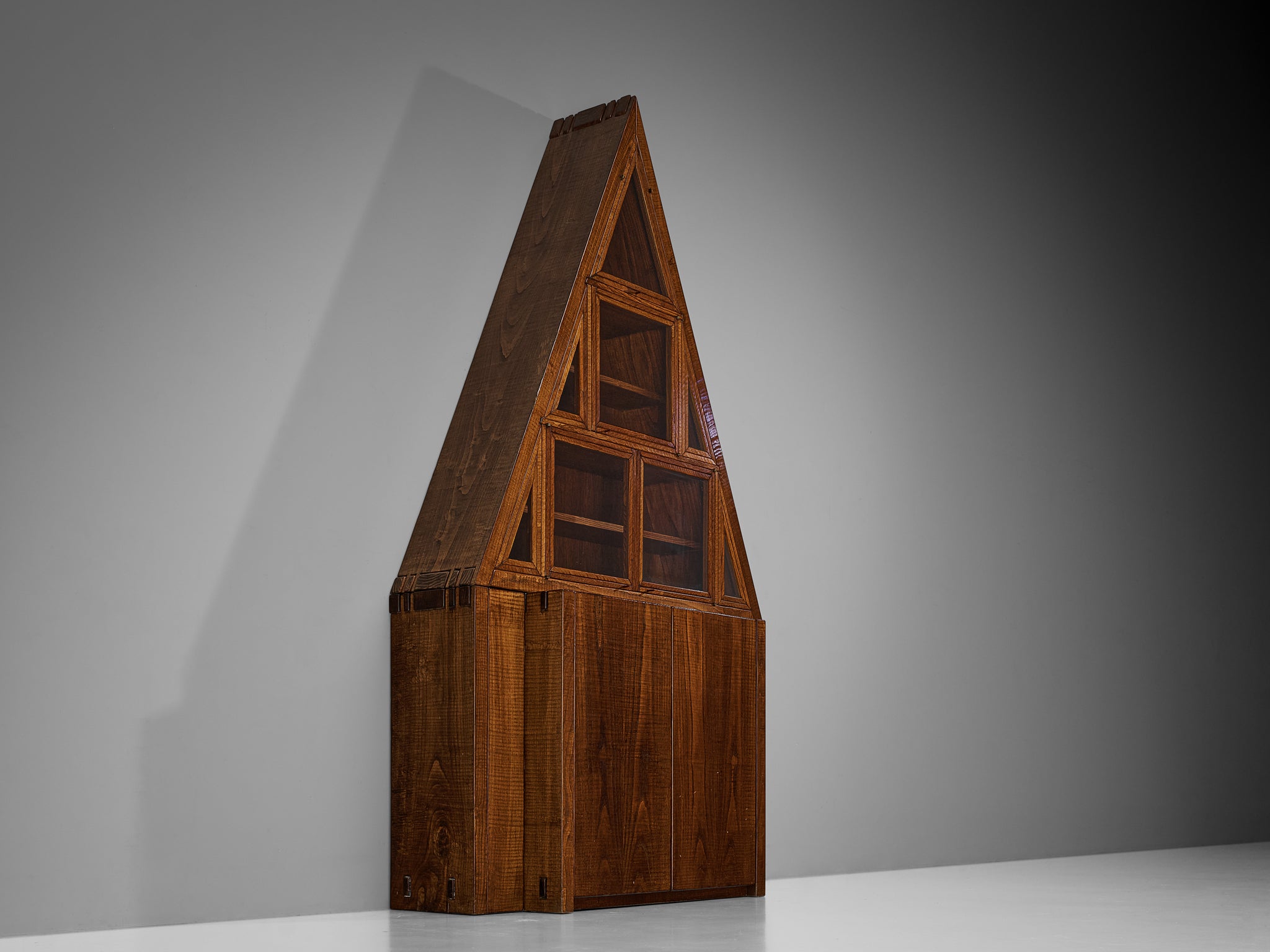 Giuseppe Rivadossi Pyramid Shaped Cabinet in Chestnut 8.2 feet Case pieces and storage cabinets Morentz