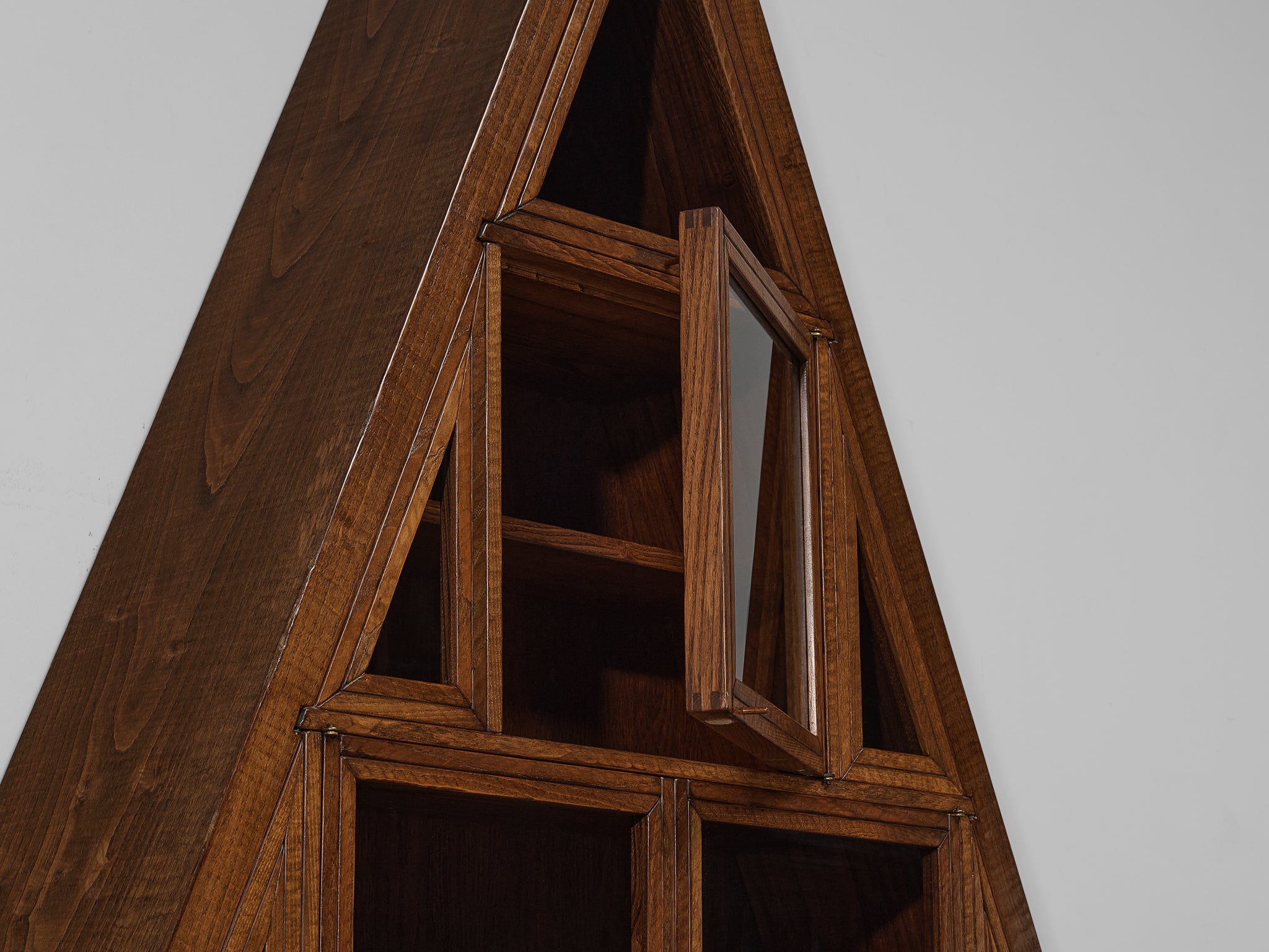 Giuseppe Rivadossi Pyramid Shaped Cabinet in Chestnut 8.2 feet Case pieces and storage cabinets Morentz