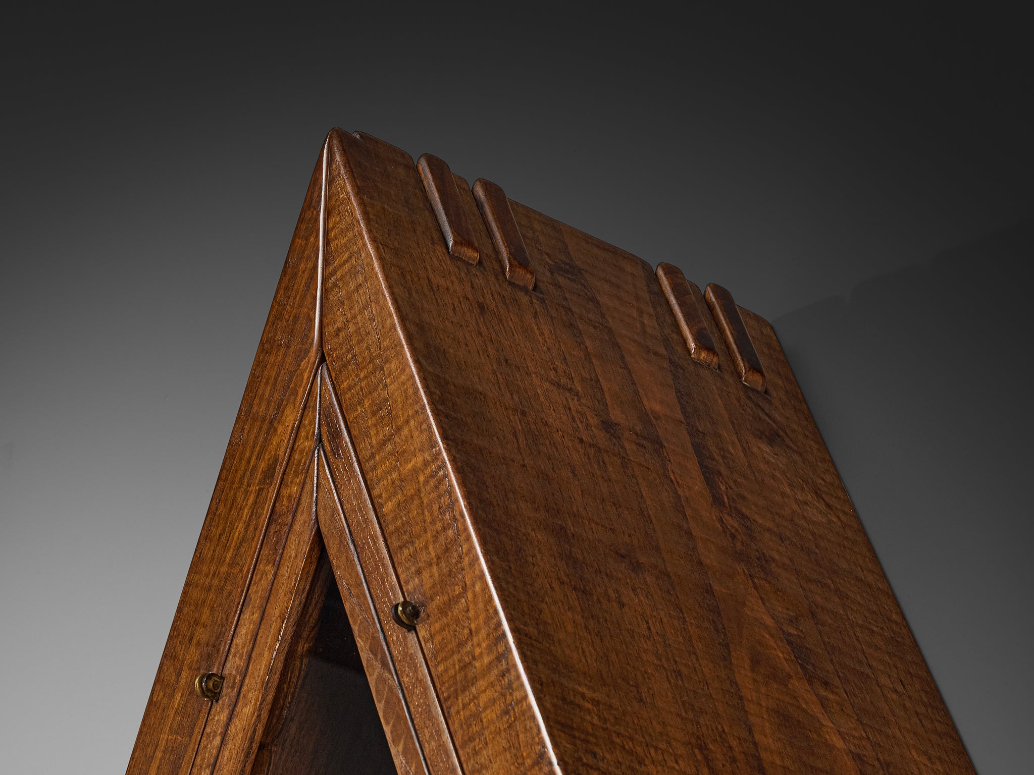 Giuseppe Rivadossi Pyramid Shaped Cabinet in Chestnut Case pieces and storage cabinets Morentz