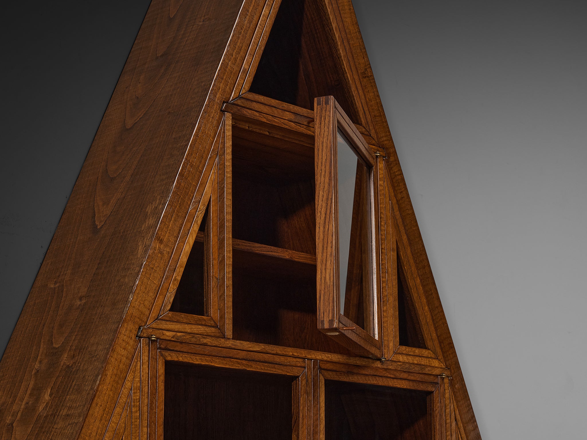 Giuseppe Rivadossi Pyramid Shaped Cabinet in Chestnut Case pieces and storage cabinets Morentz