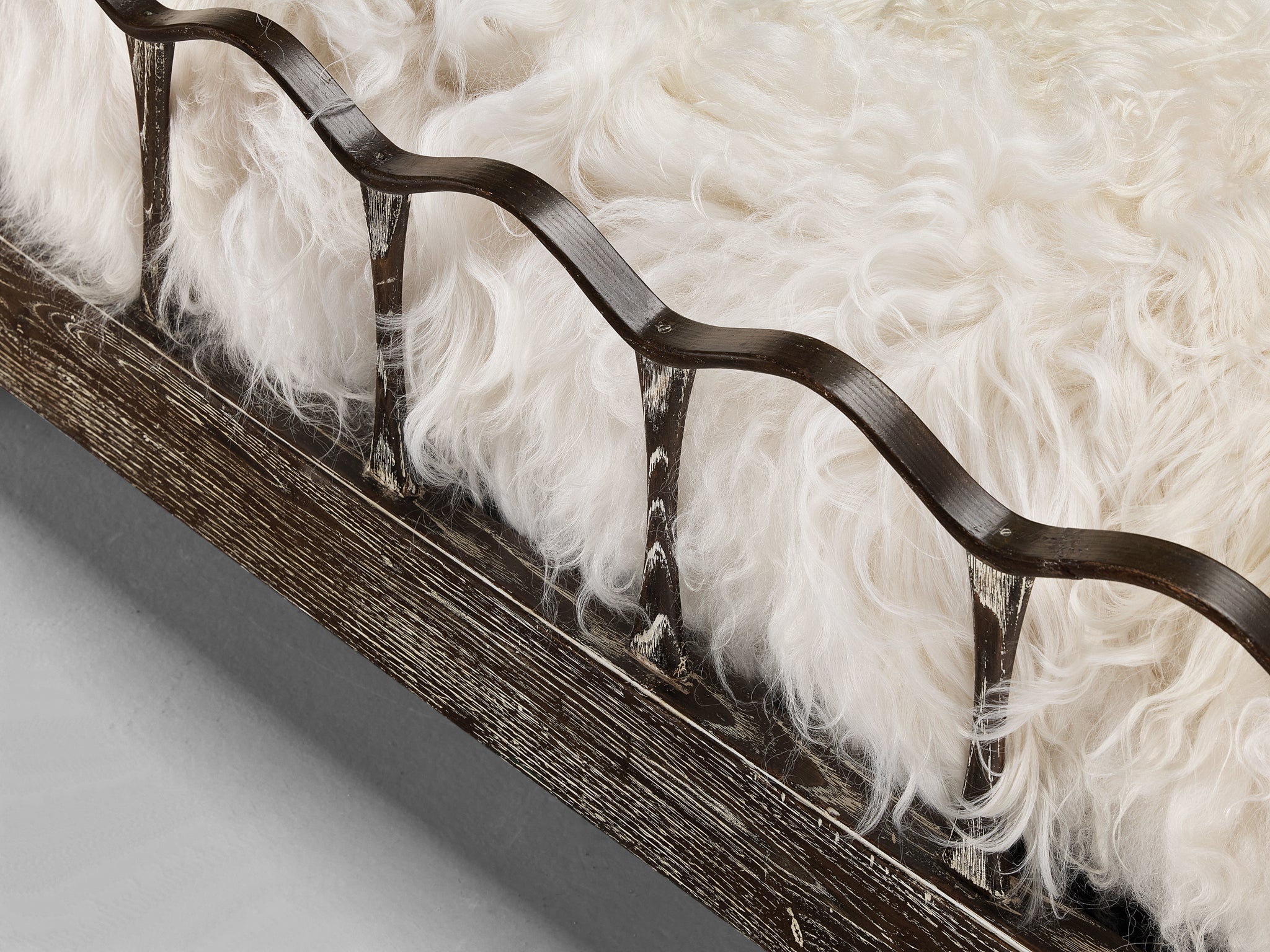 Unique Italian Double Bed in Cerused Chestnut more furniture and collectibles Morentz