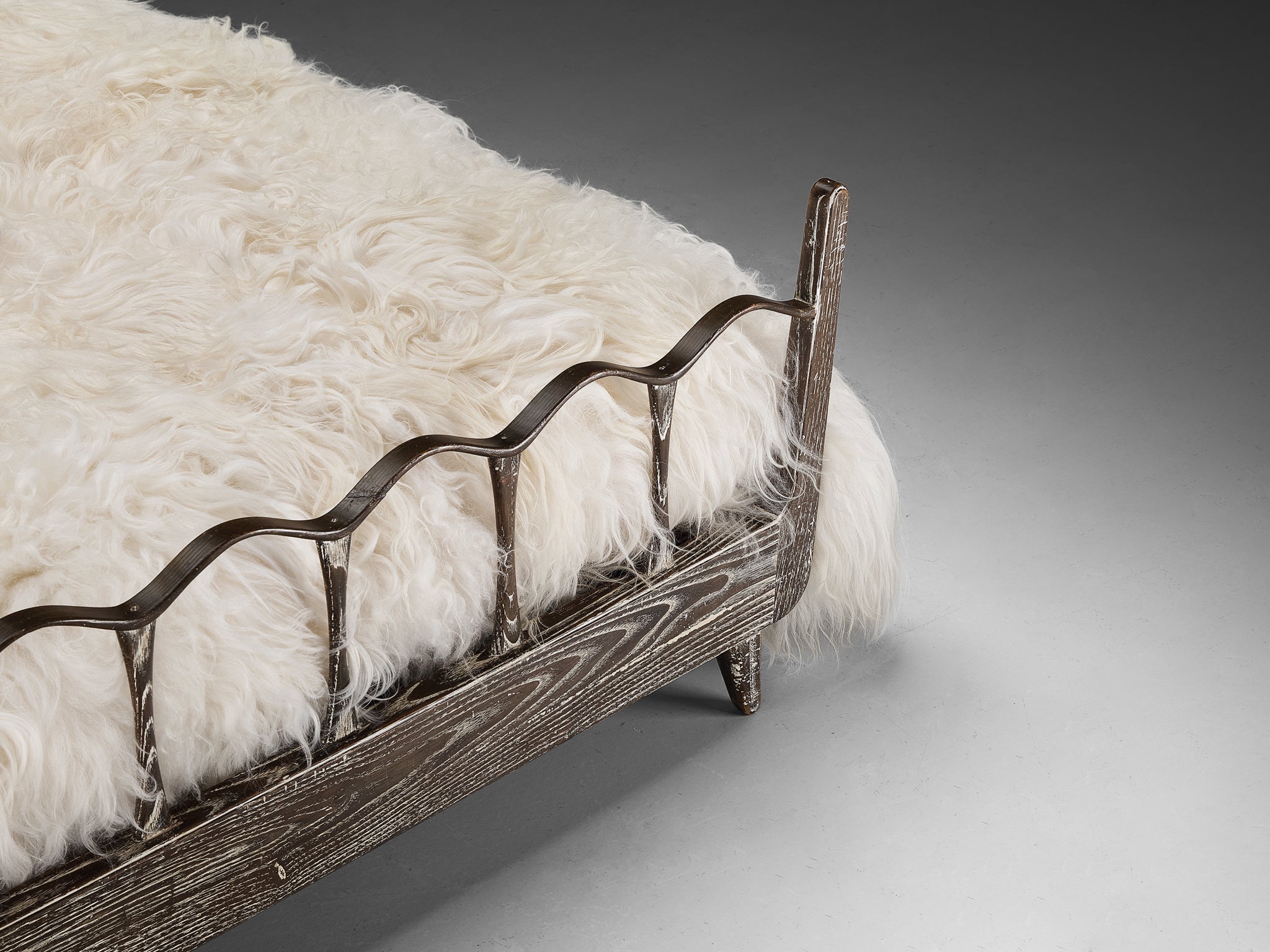 Unique Italian Double Bed in Cerused Chestnut more furniture and collectibles Morentz