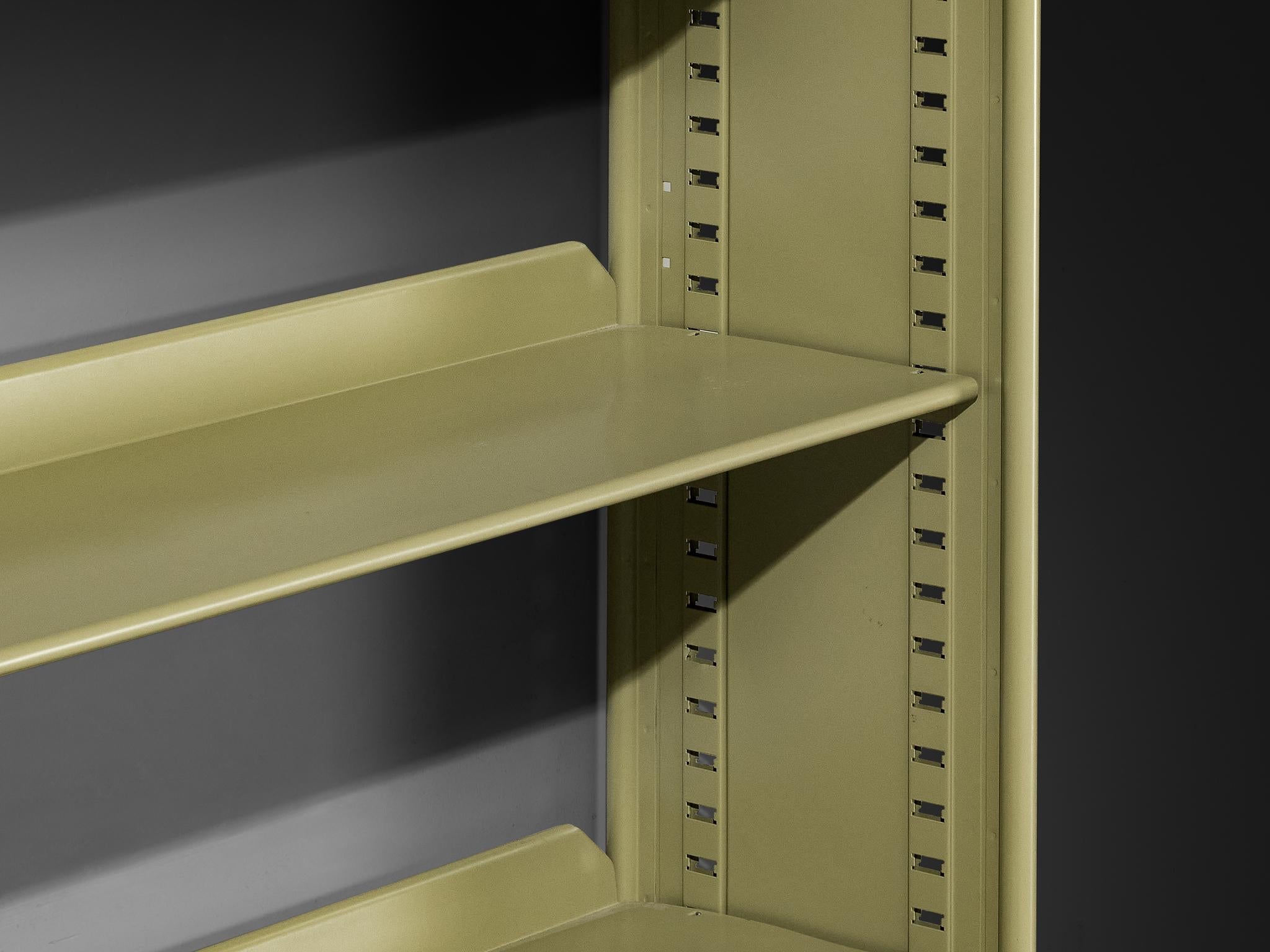 Studio BBPR for Olivetti 'Spazio' Shelving System in Green Coated Steel case pieces and storage cabinets Morentz