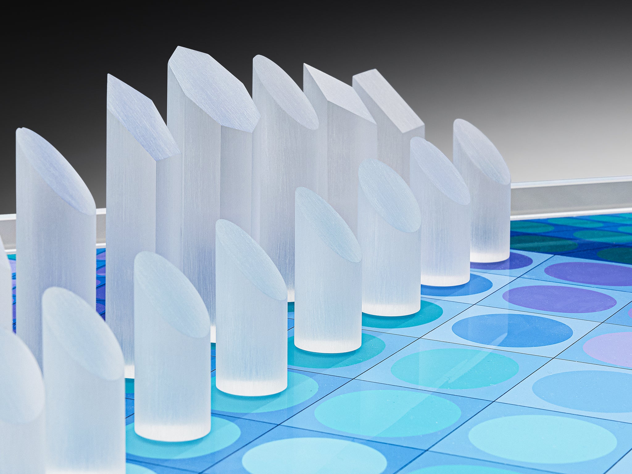 Victor Vasarely Limited Edition Chess Set in Plexiglass Folk Art Morentz