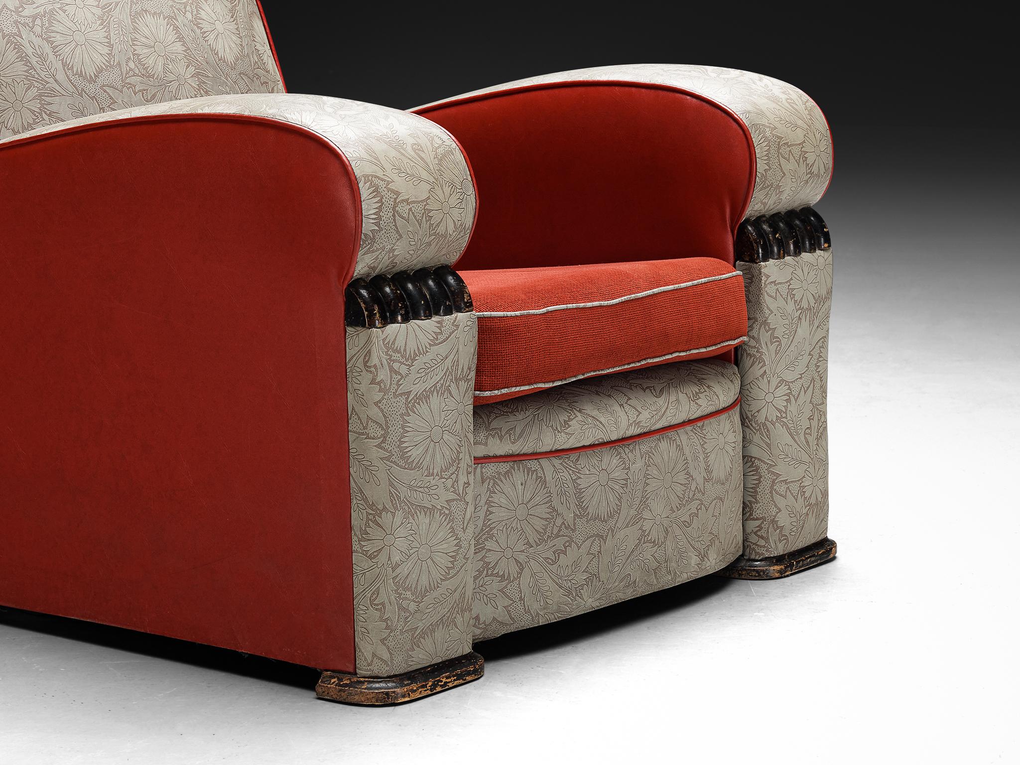 Art Deco Lounge Chair in Decorative Upholstery seating Morentz