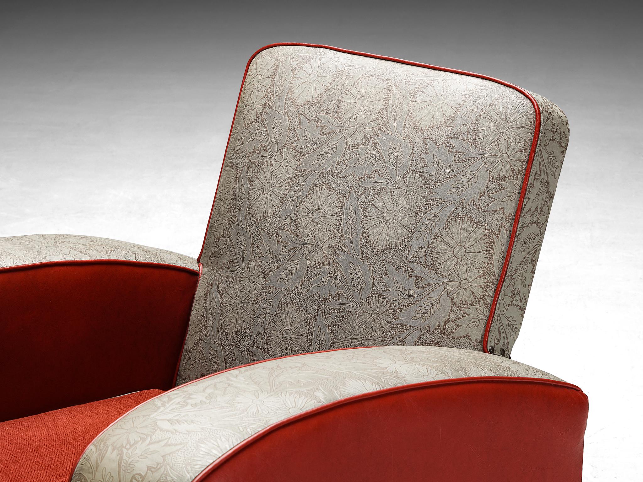 Art Deco Lounge Chair in Decorative Upholstery seating Morentz
