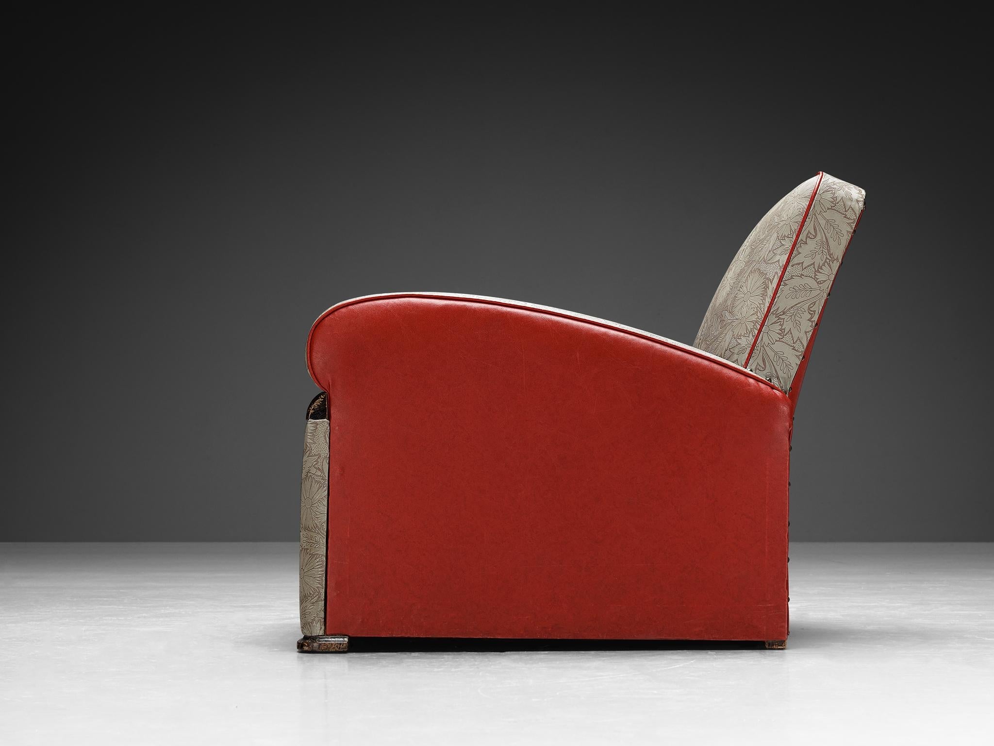 Art Deco Lounge Chair in Decorative Upholstery seating Morentz