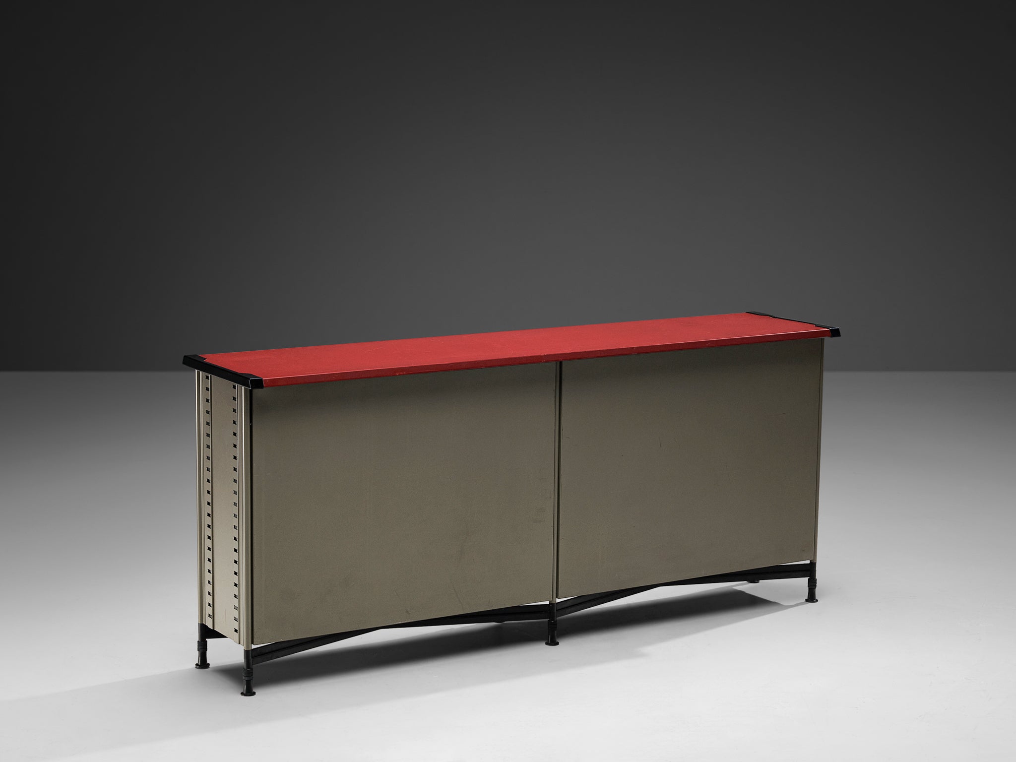Studio BBPR for Olivetti ‘Spazio’ Sideboard in Grey Coated Steel Case pieces and storage cabinets Morentz