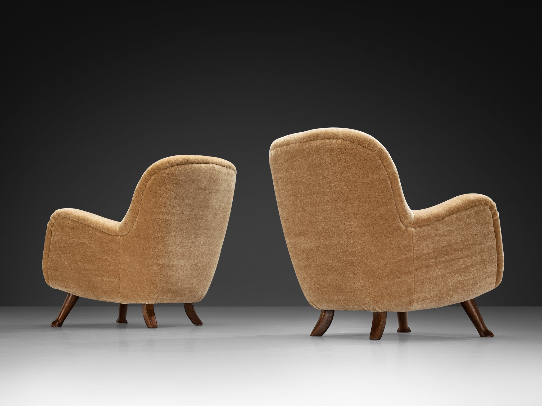 Berga Mobler Lounge Chairs in Pierre Frey Teddy Mohair Seating Morentz