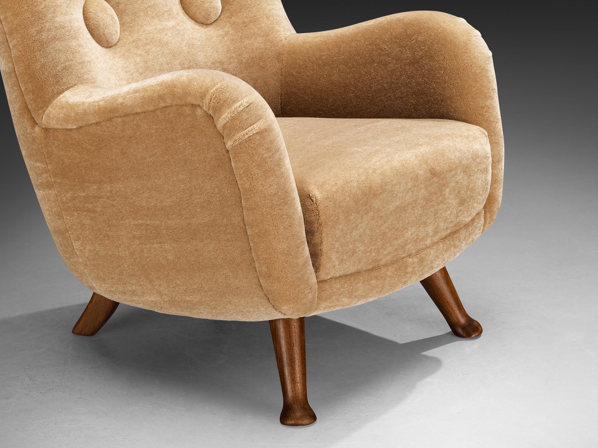 Berga Mobler Lounge Chairs in Pierre Frey Teddy Mohair Seating Morentz