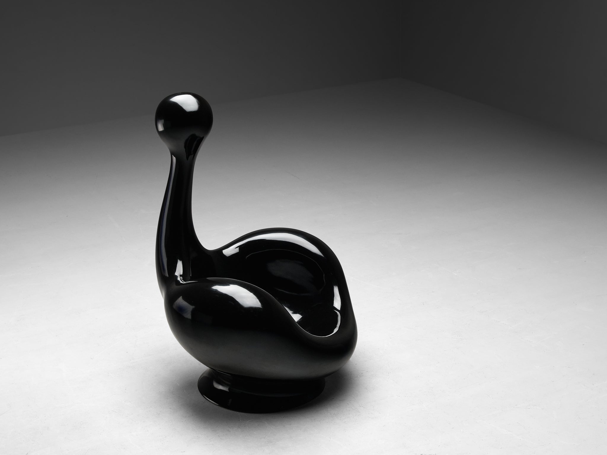 Huub & Adelheid Kortekaas 'Engelhart' Chair in Black Fiberglass Seating Morentz