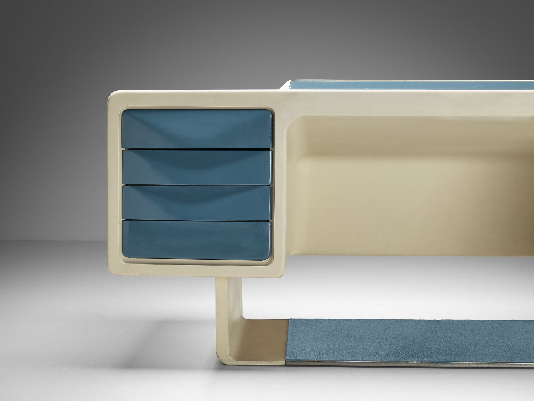 Ernest Igl for Wilhelm Werndl Directors Writing Desk in Polyurethane Tables Morentz