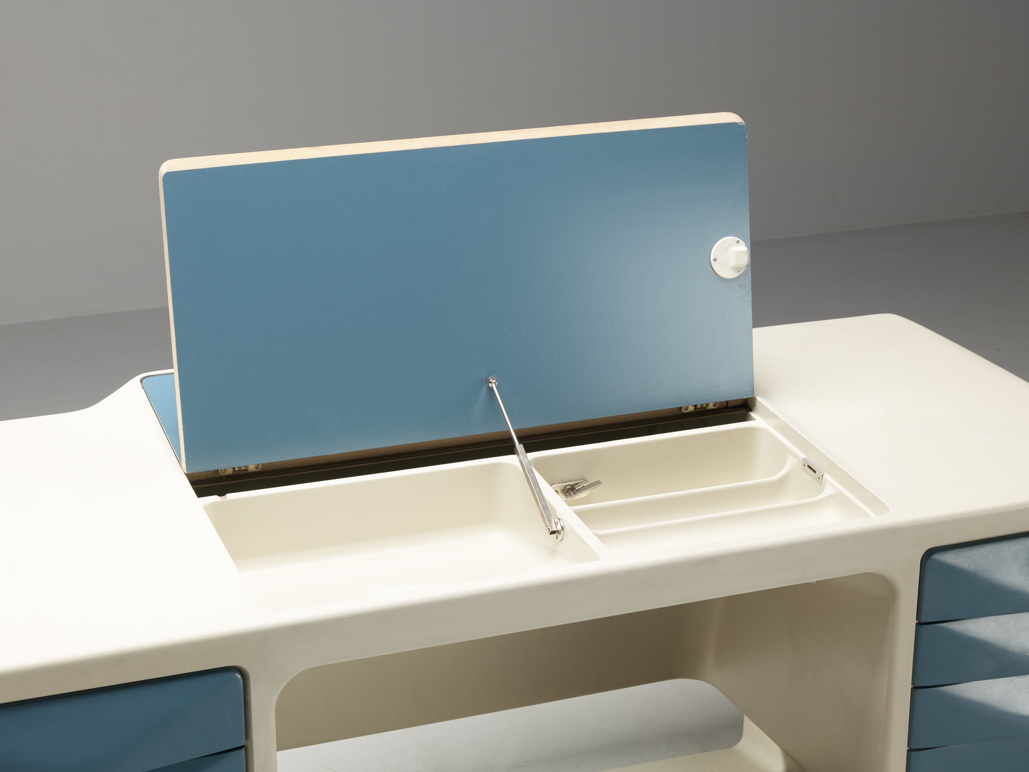 Ernest Igl for Wilhelm Werndl Directors Writing Desk in Polyurethane Tables Morentz