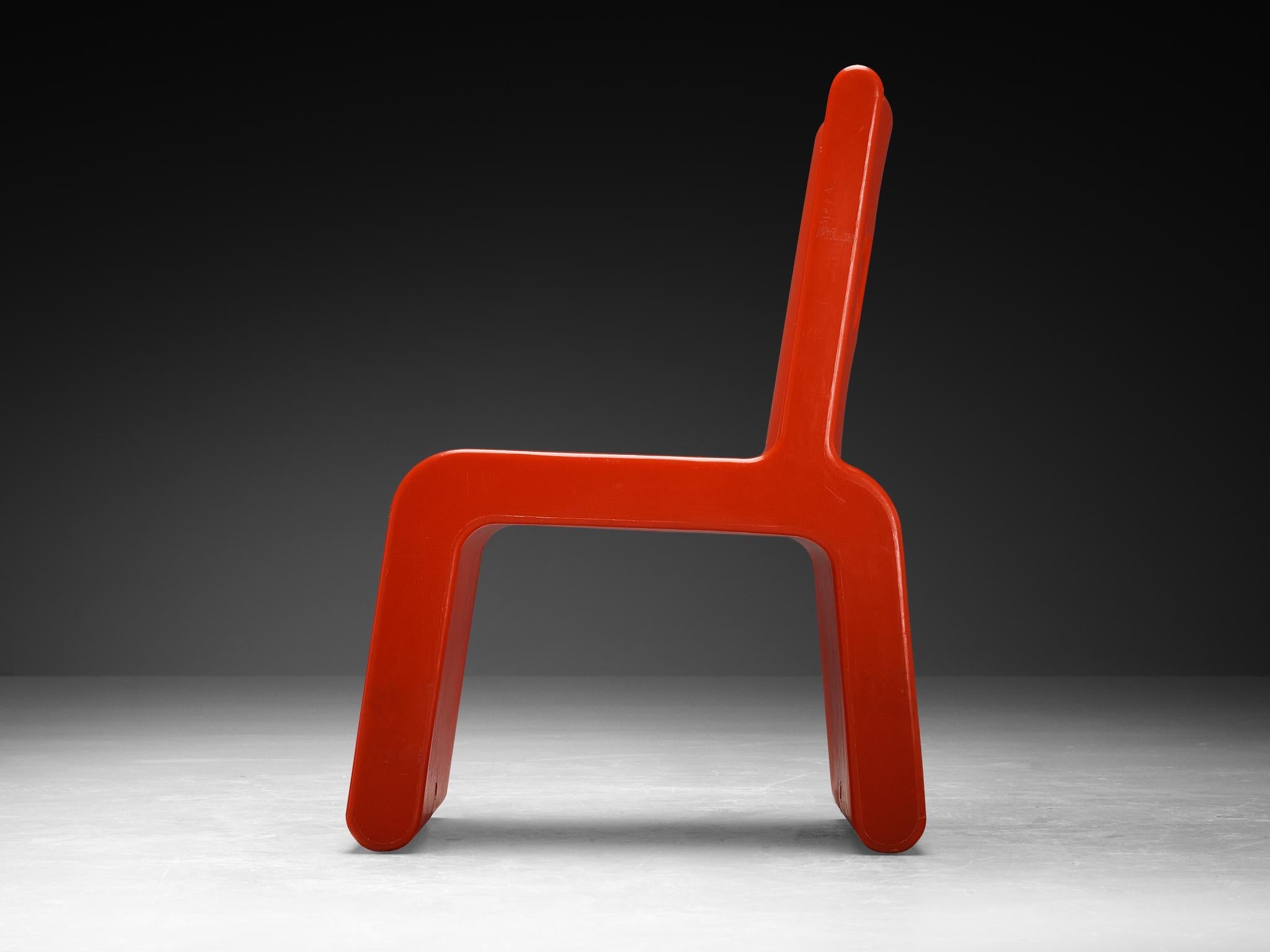 Marc Newson 'Kiss the Future' Chair in Red Molded Polypropylene seating Morentz