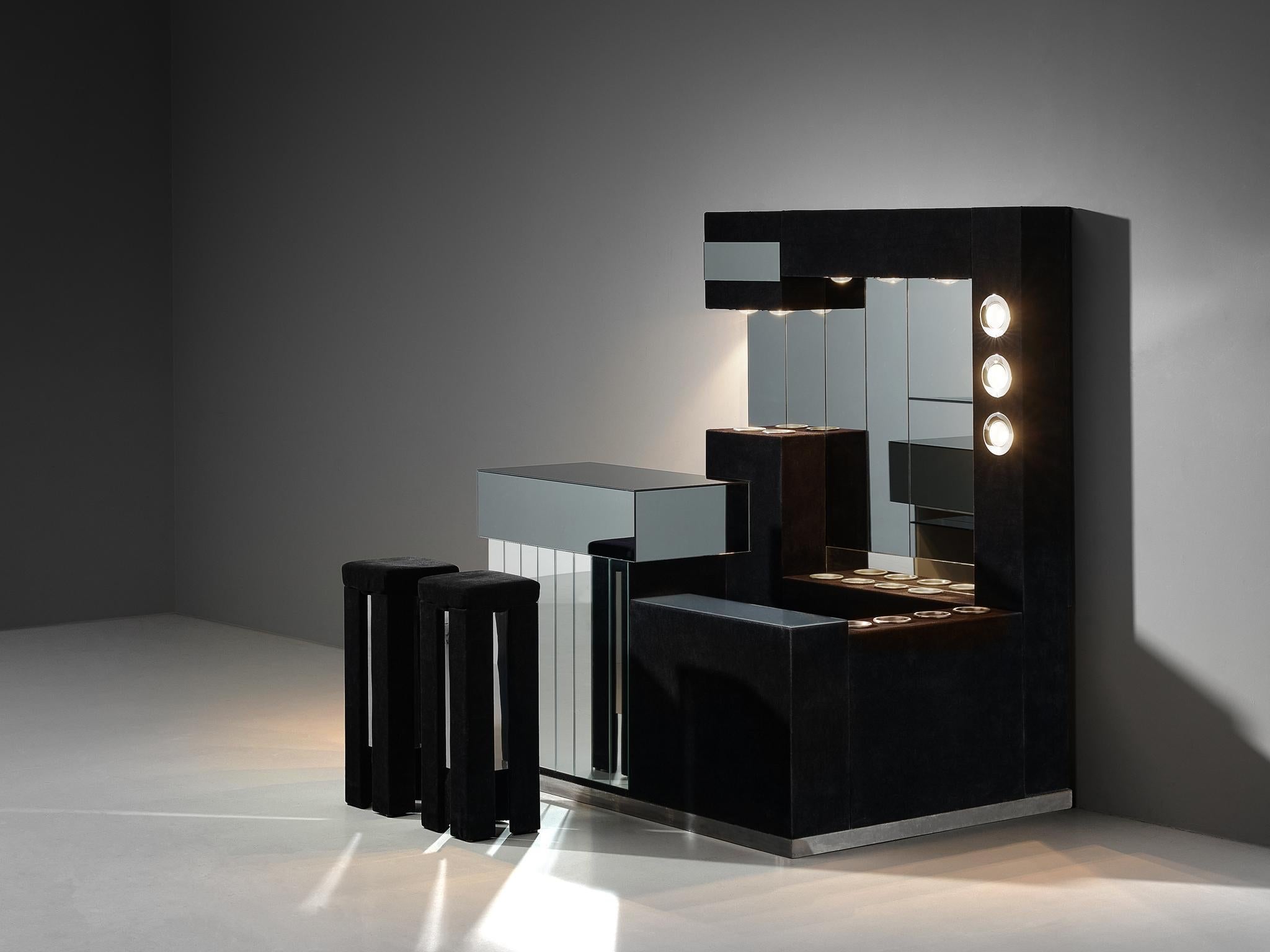 Hollywood Regency Bar Cabinet in the Style of Willy Rizzo case pieces and storage cabinets Morentz