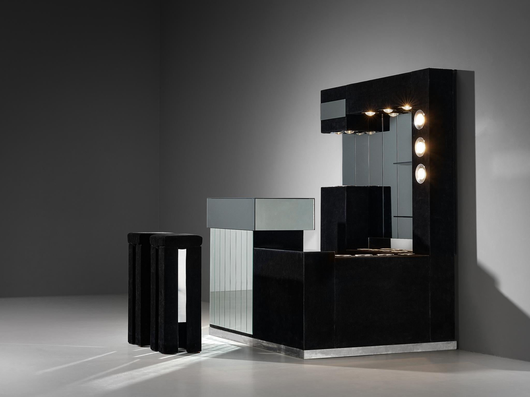 Hollywood Regency Bar Cabinet in the Style of Willy Rizzo case pieces and storage cabinets Morentz