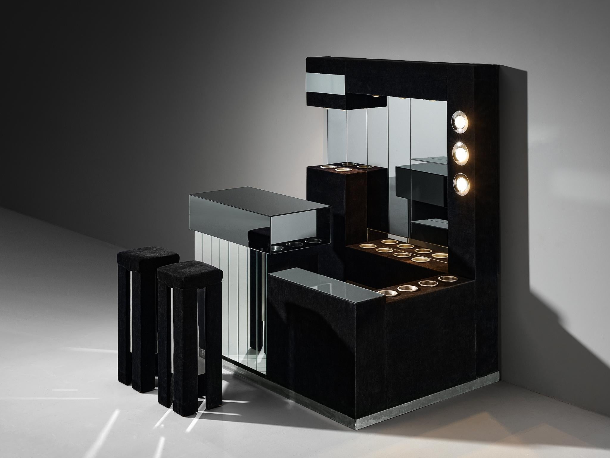 Hollywood Regency Bar Cabinet in the Style of Willy Rizzo case pieces and storage cabinets Morentz