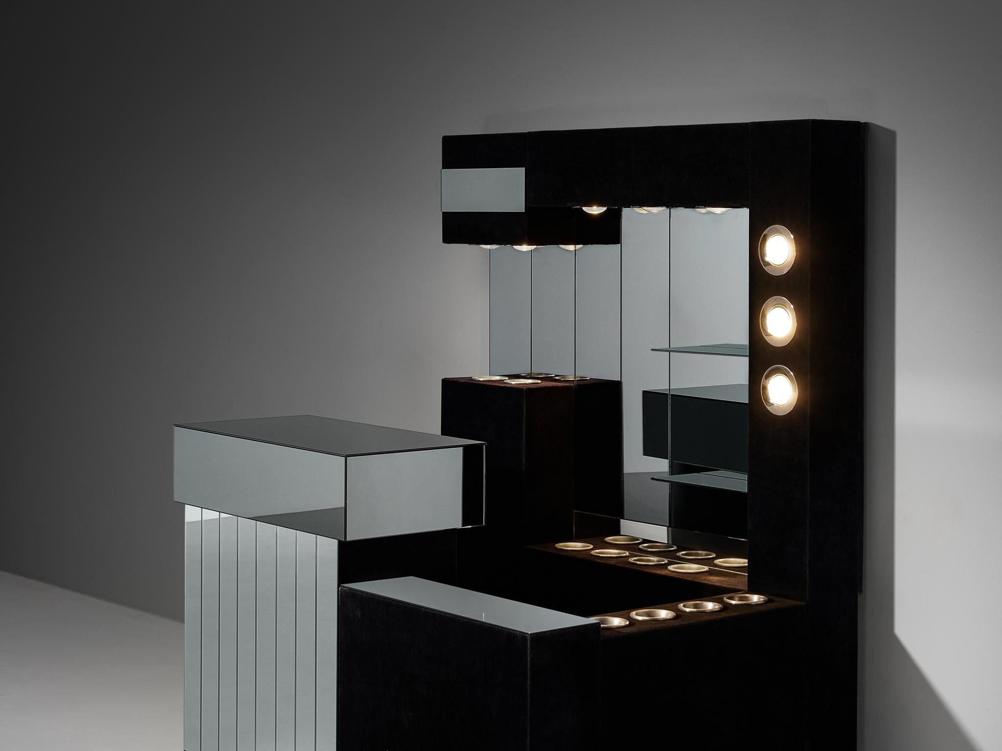 Hollywood Regency Bar Cabinet in the Style of Willy Rizzo case pieces and storage cabinets Morentz