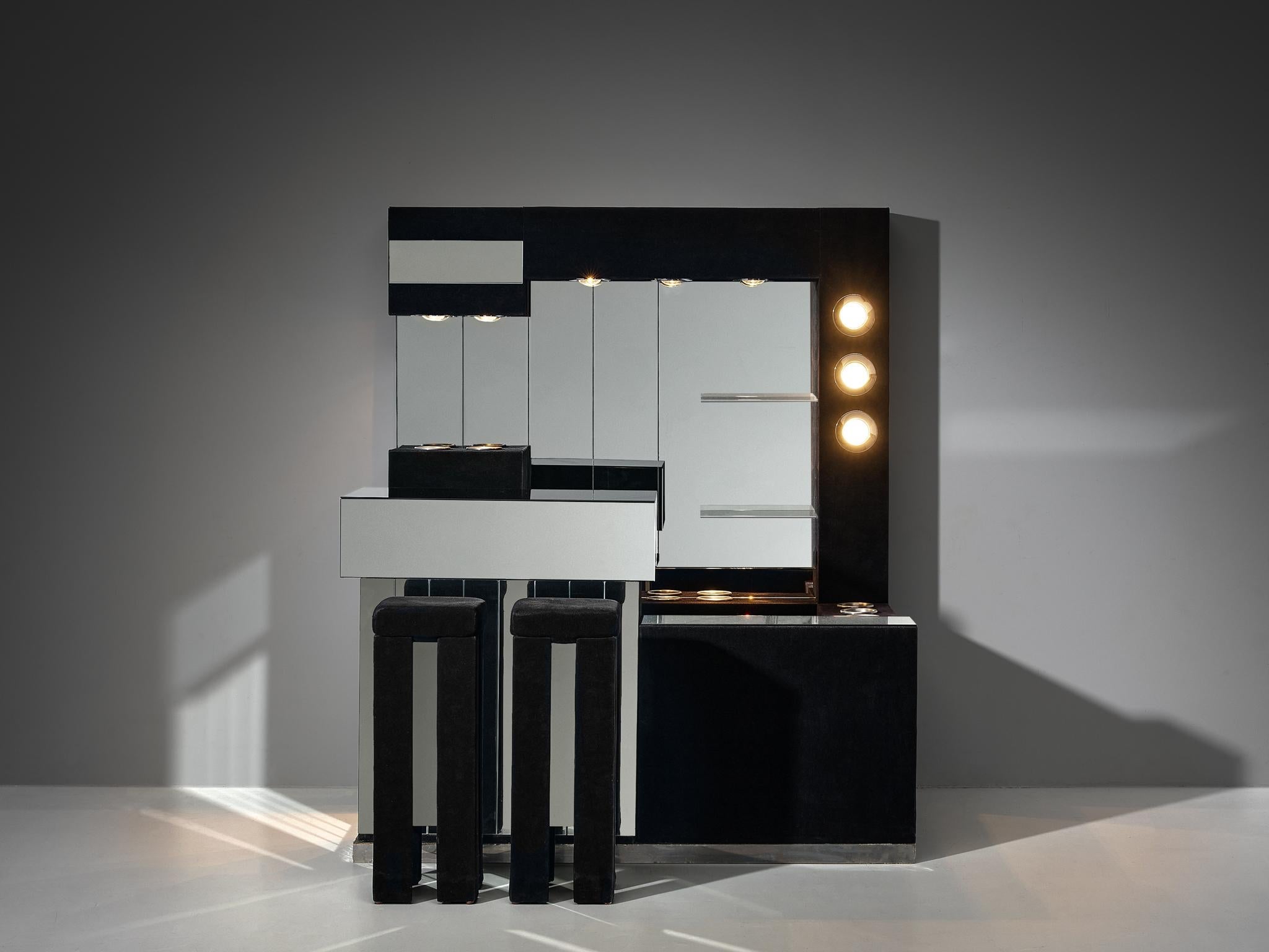 Hollywood Regency Bar Cabinet in the Style of Willy Rizzo case pieces and storage cabinets Morentz