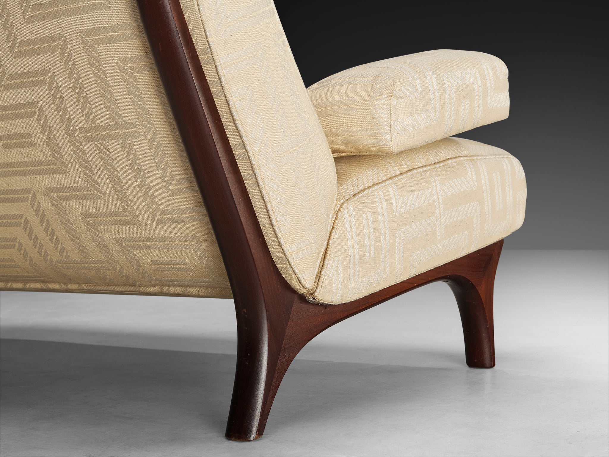 Eugenio Gerli for Tecno 'Sir' Sofa in Mahogany Seating Morentz