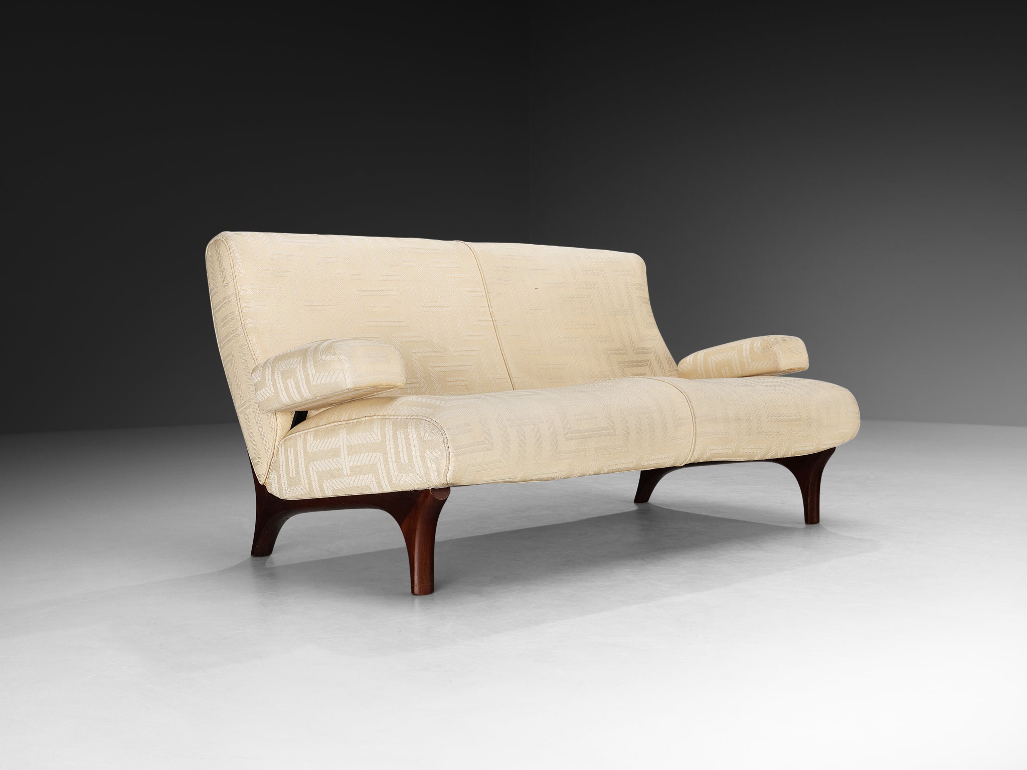 Eugenio Gerli for Tecno 'Sir' Sofa in Mahogany Seating Morentz